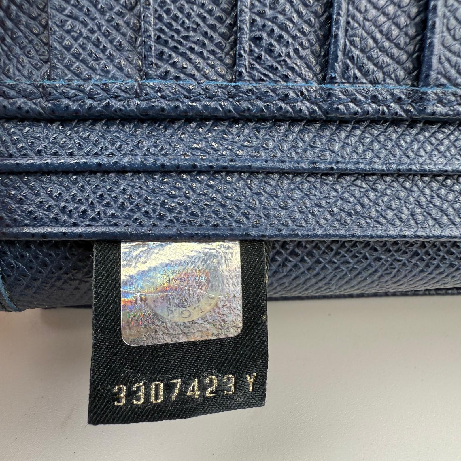 đâ¨Authentic Bvlgari Menâs Long Wallet Navy Calfskin