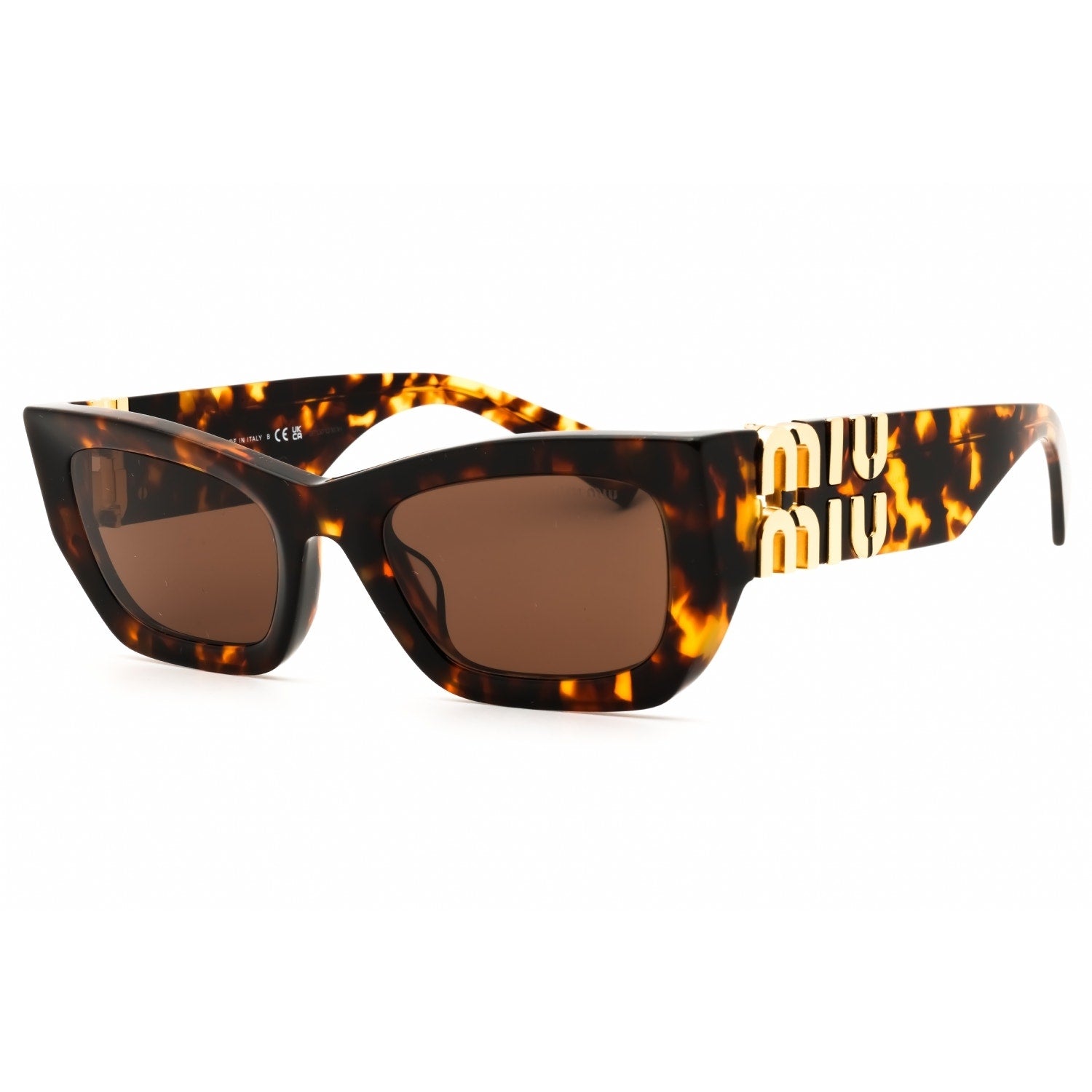 $600 Retail Miu Miu MU Tortoiseshell Bold Metallic Sunglasses