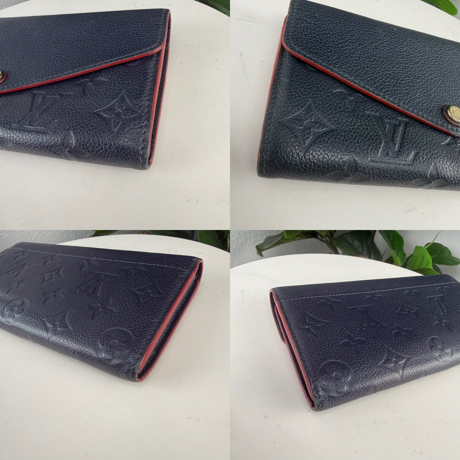 Louis Vuitton Empreinte Leather Black Wallet Clutch Long Wallet Authentic Pre Owned