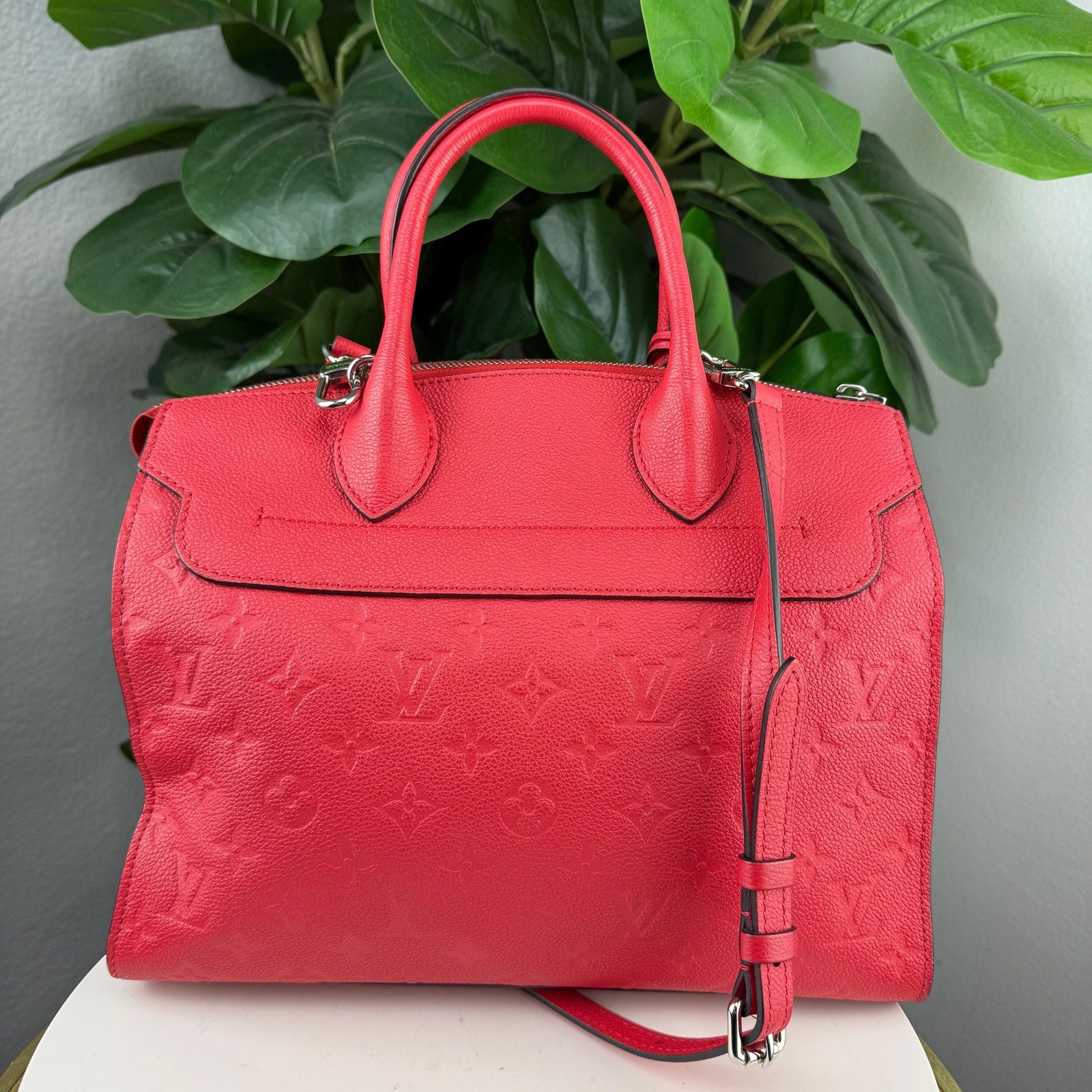 Authentic Louis Vuitton Pont Neuf Handbag Monogram Empreinte Leather MM