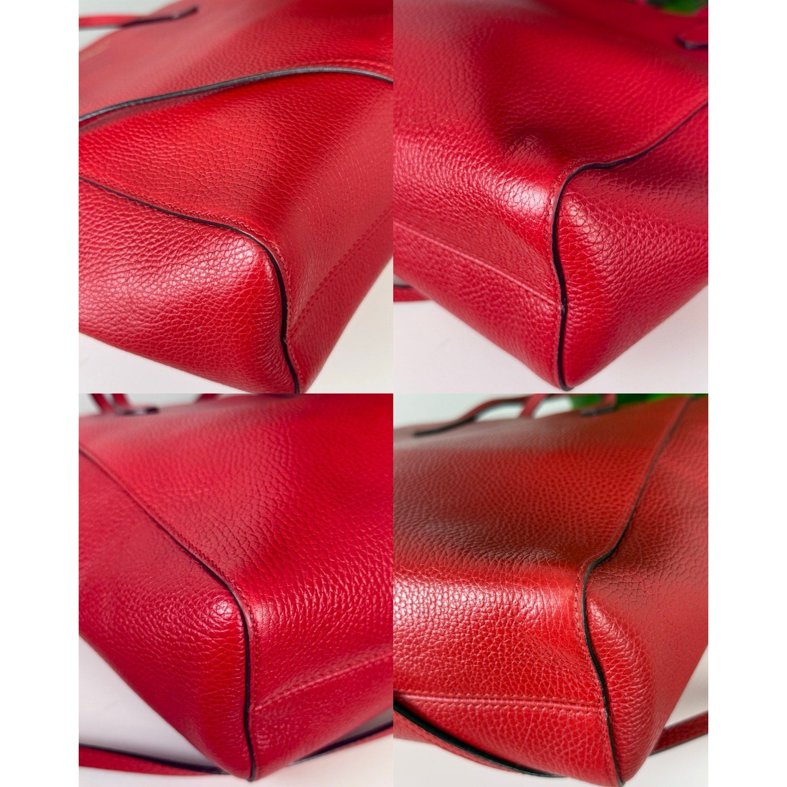 💎Authentic Gucci Leather Swing Tote Bag Red
