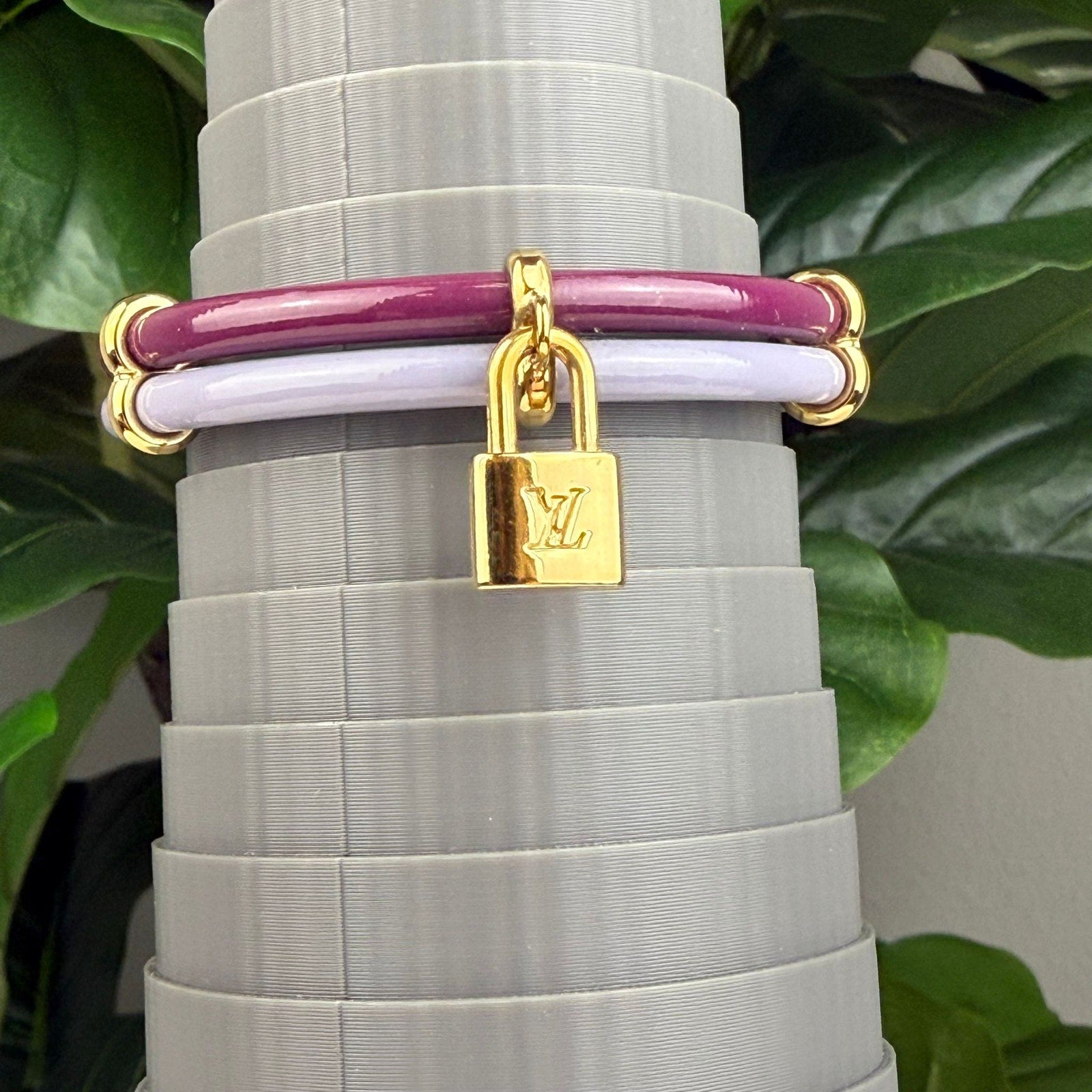 Authentic Louis Vuitton Bracelet Patent Leather Purple