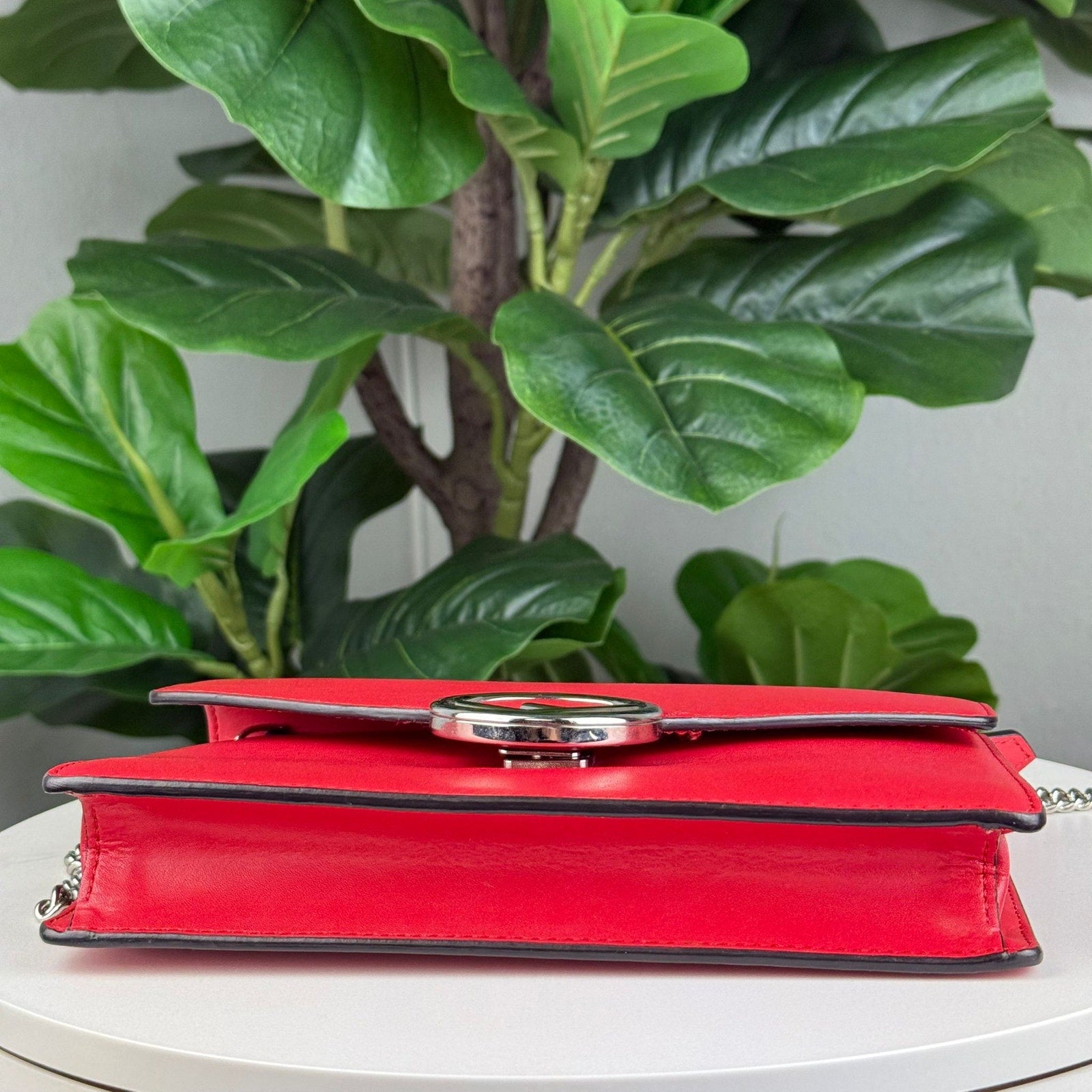 Authentic FENDI Envelope Wallet on Chain WOC Red