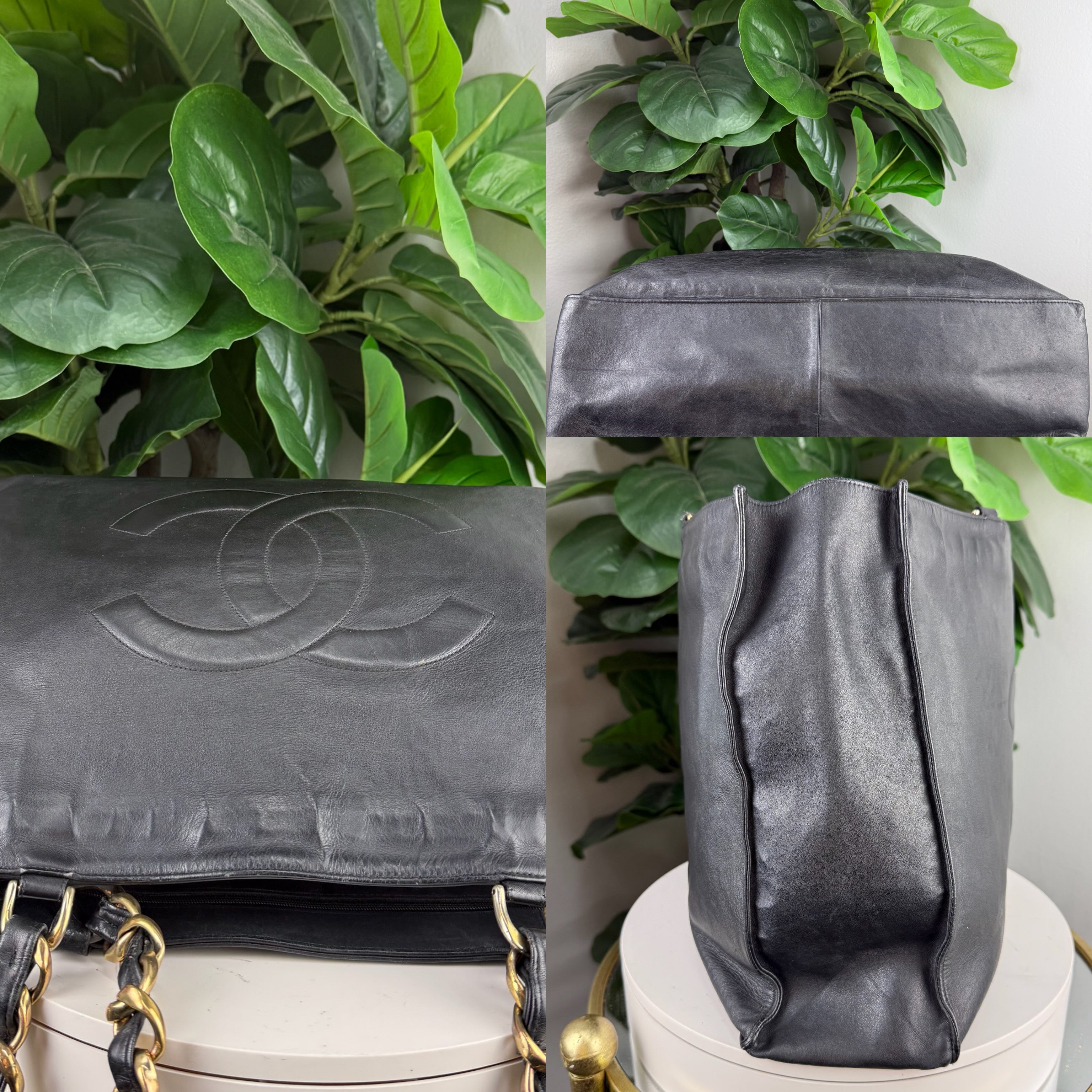 Authentic Chanel Large CC Chain Shopper Tote Bag