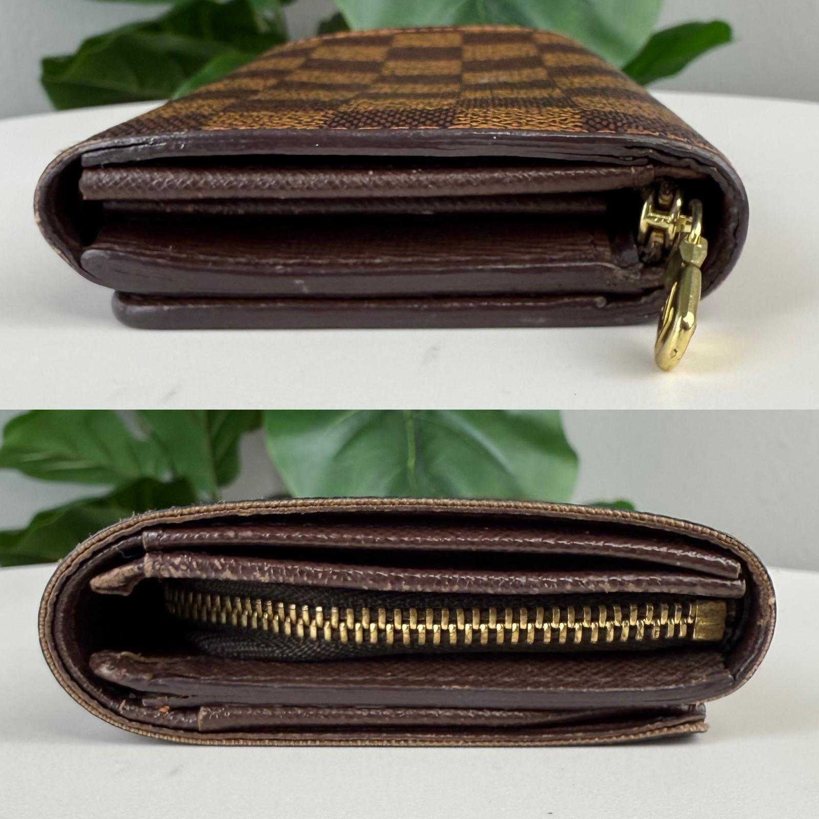 Authentic Louis Vuitton Damier Ebene Porte Monnaie Billets Tresor Wallet