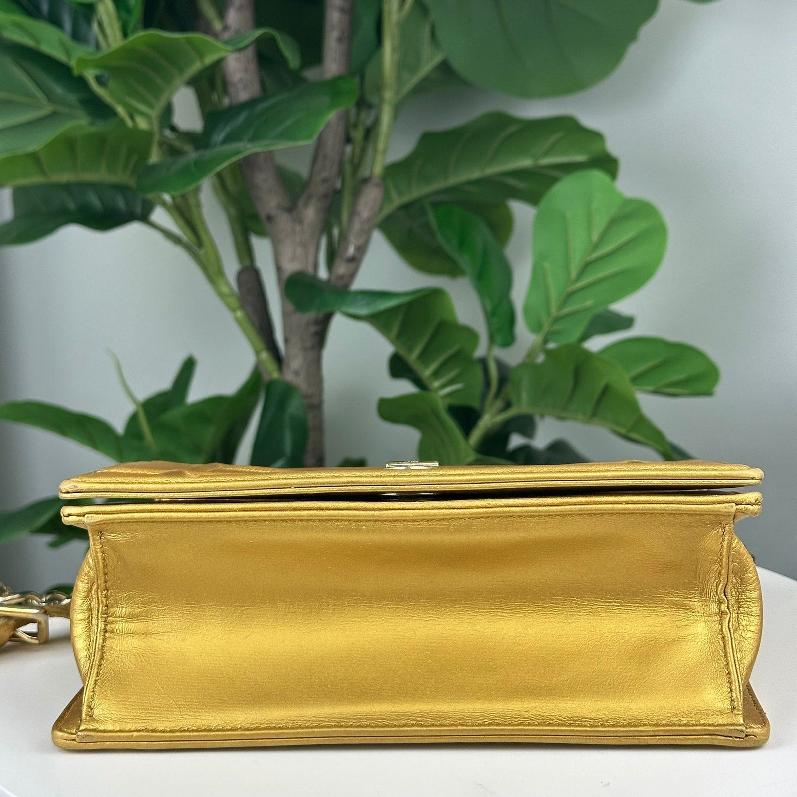 Authentic Dior Diorama Crossbody bag Gold in Leather