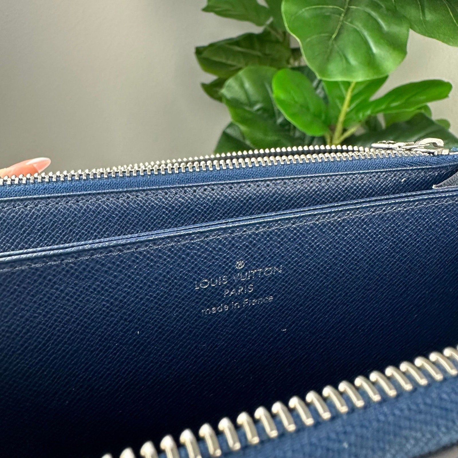 💎Authentic LOUIS VUITTON Epi Zippy Wallet Long Wallet Navy Blue