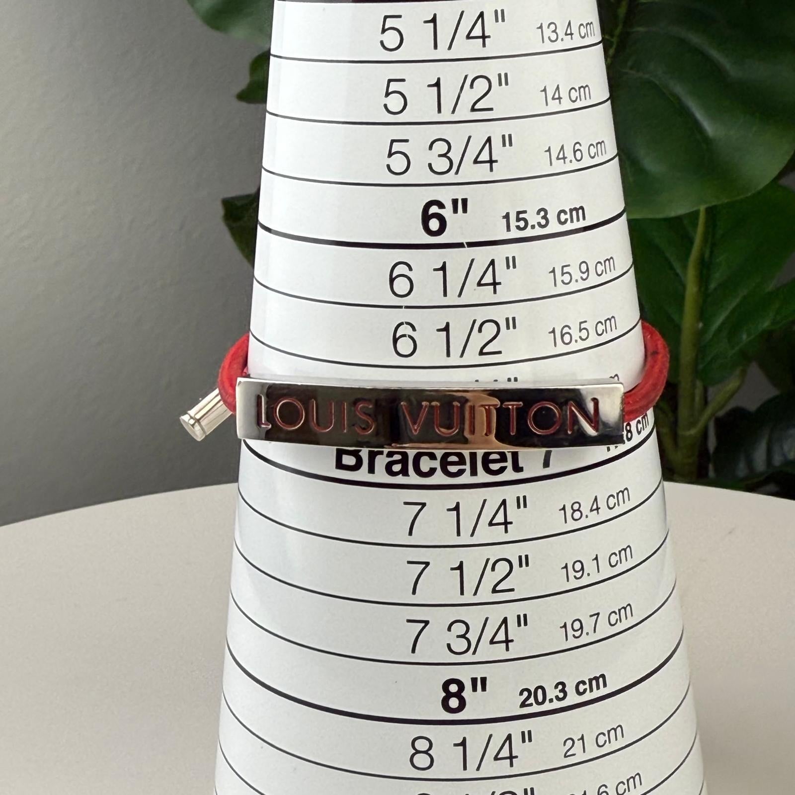 💎✨Authentic LOUIS VUITTON Nylon LV Space Bracelet Rouge Adjustable Size 5-9"