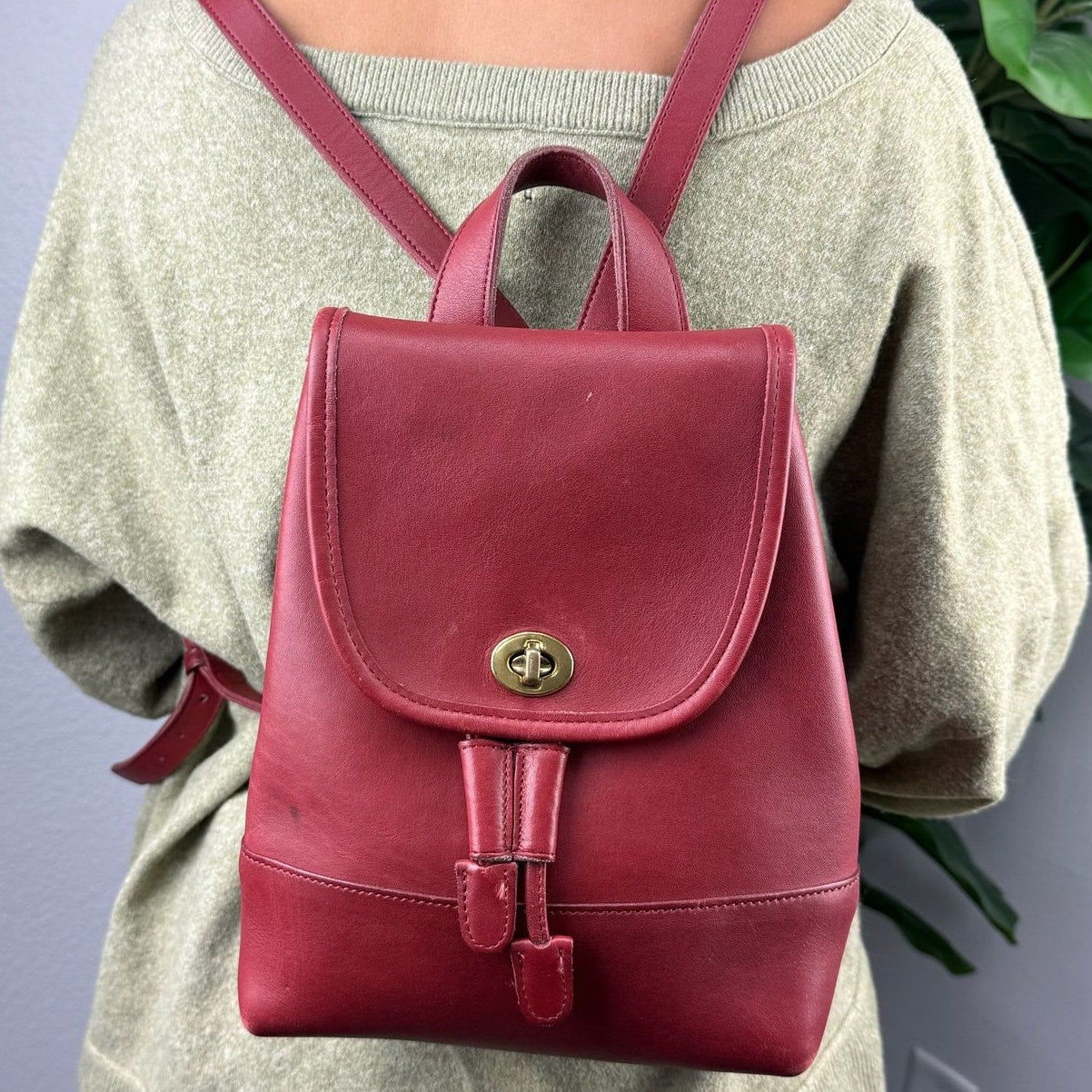 Coach Drawstring Daypack Red