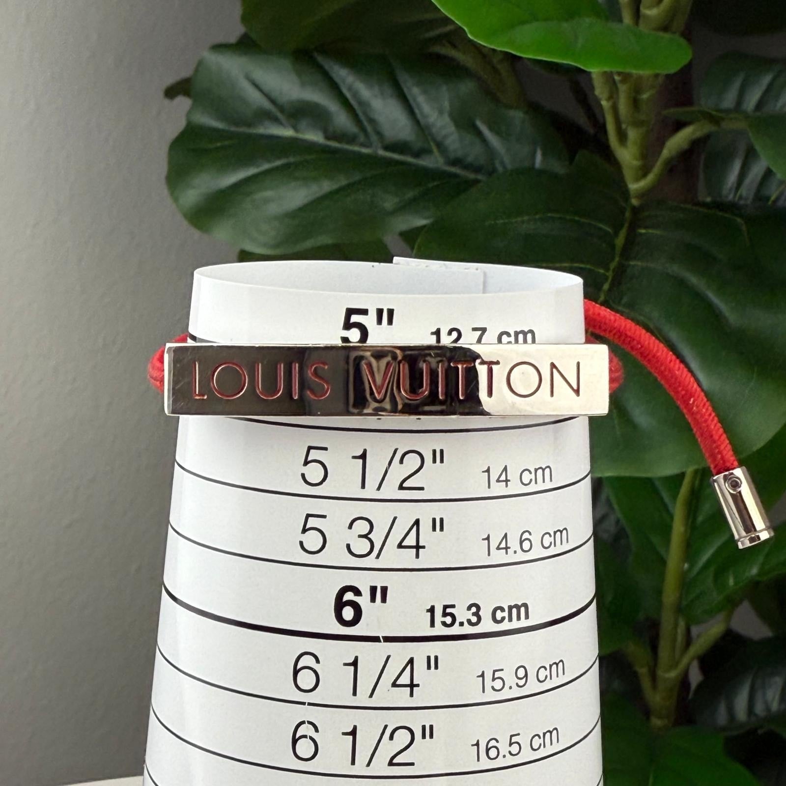 💎✨Authentic LOUIS VUITTON Nylon LV Space Bracelet Rouge Adjustable Size 5-9"