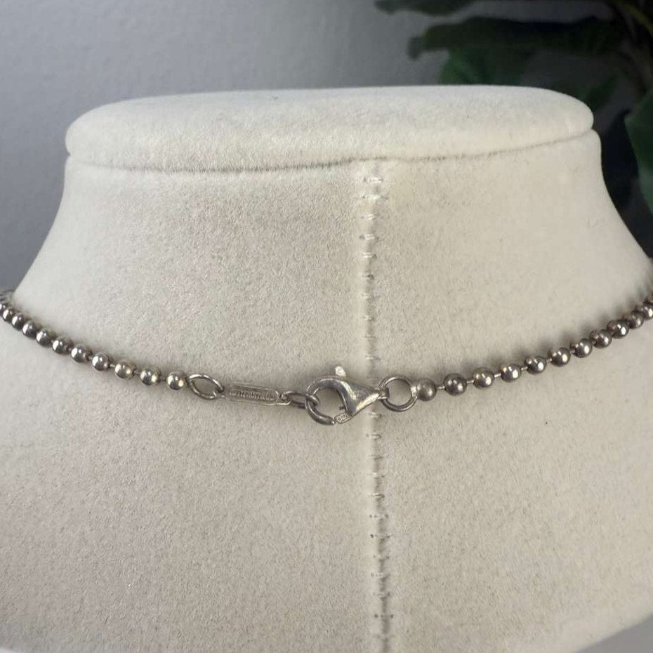 Authentic Tiffany & Co. Atlas Tag Pendant Necklace Sterling Silver