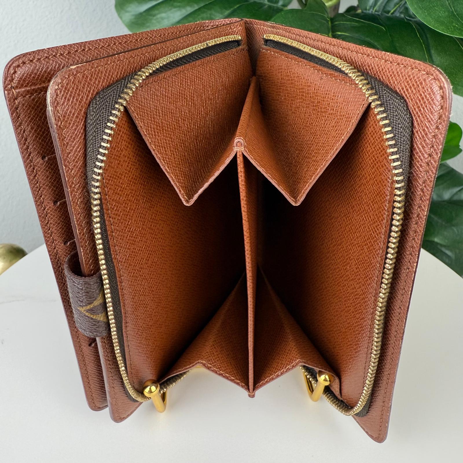 Authentic Louis Vuitton Monogram Porte Monnaie Zip Wallet