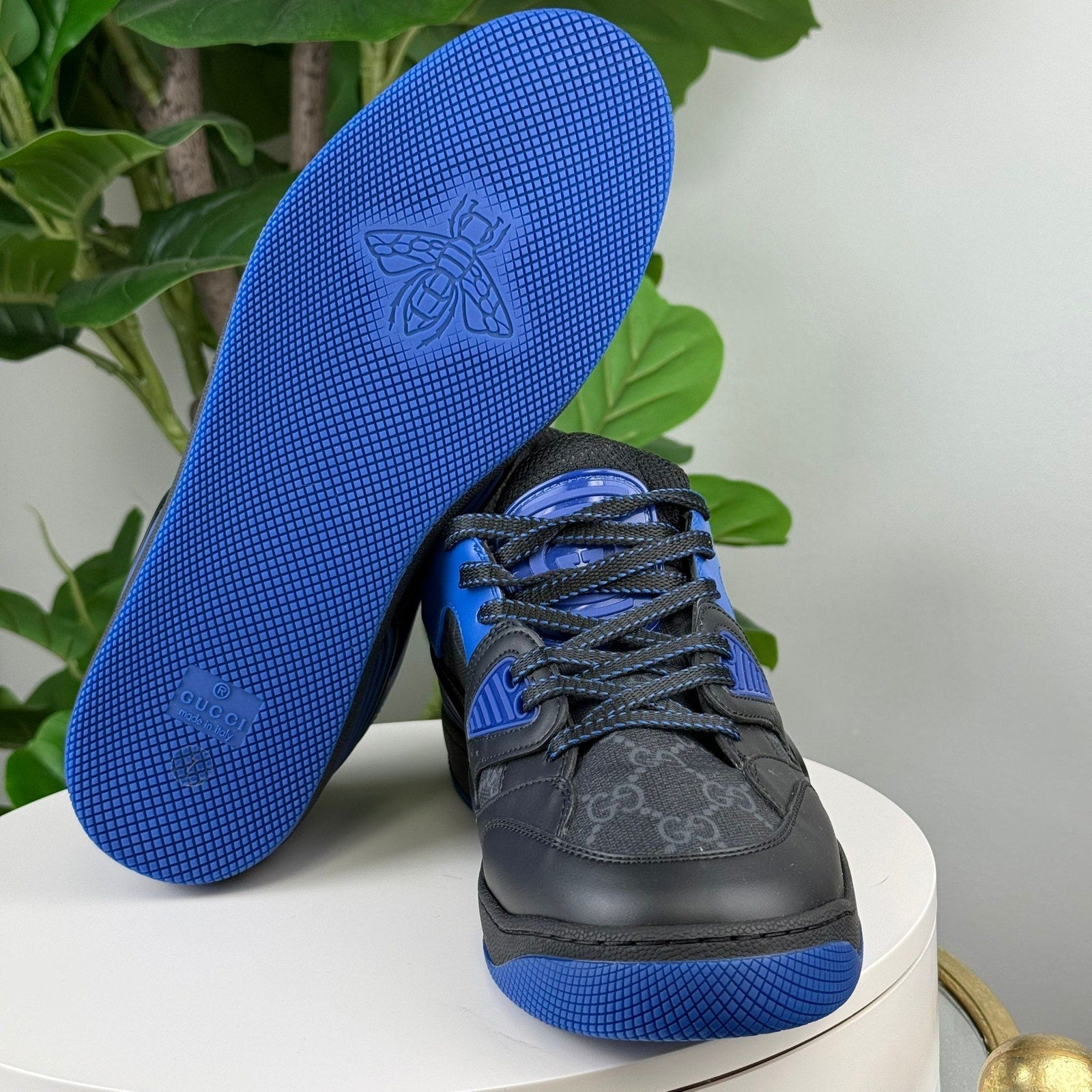 Authentic Gucci Basket Sneakers Size 7" Blue