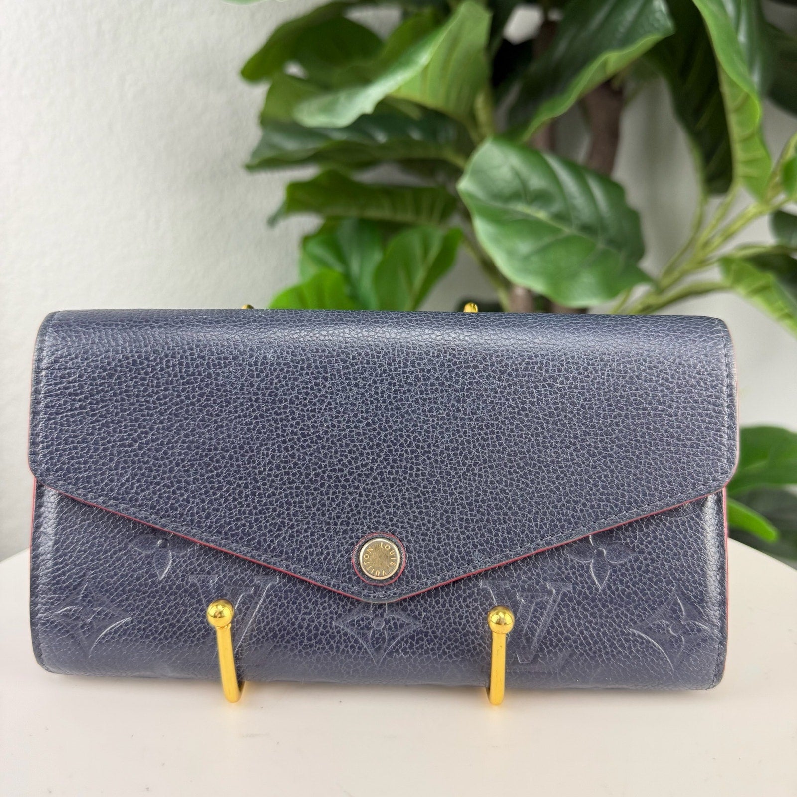Louis Vuitton Empreinte Leather Black Wallet Clutch Long Wallet Authentic Pre Owned
