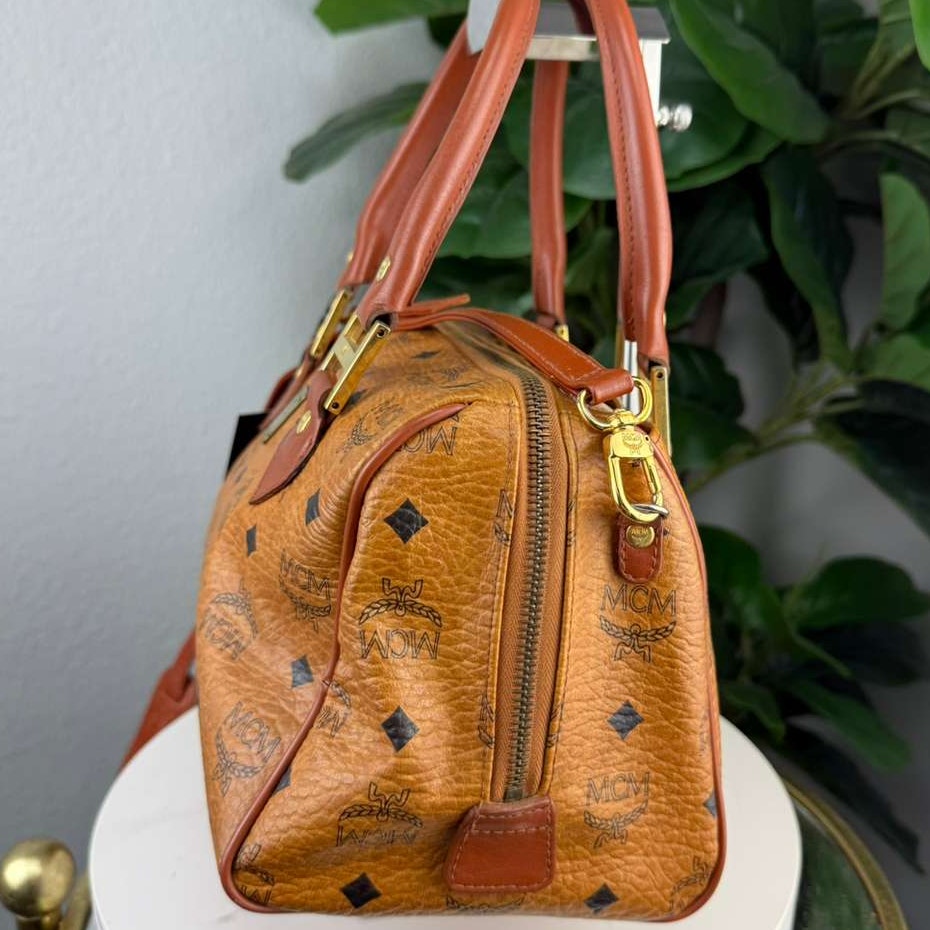 Authentic MCM Visetos Boston Bag
