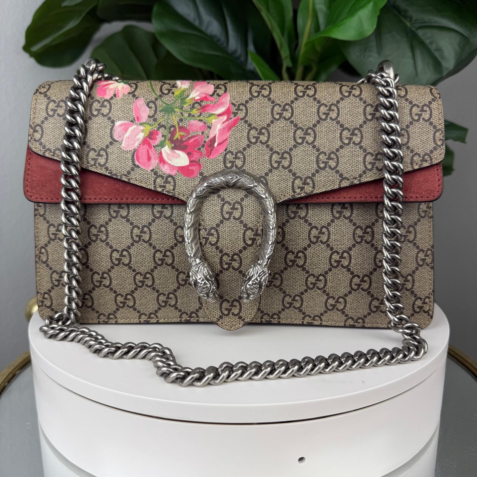 Authentic Gucci Dionysus Shoulder Bag GG Supreme Blooms