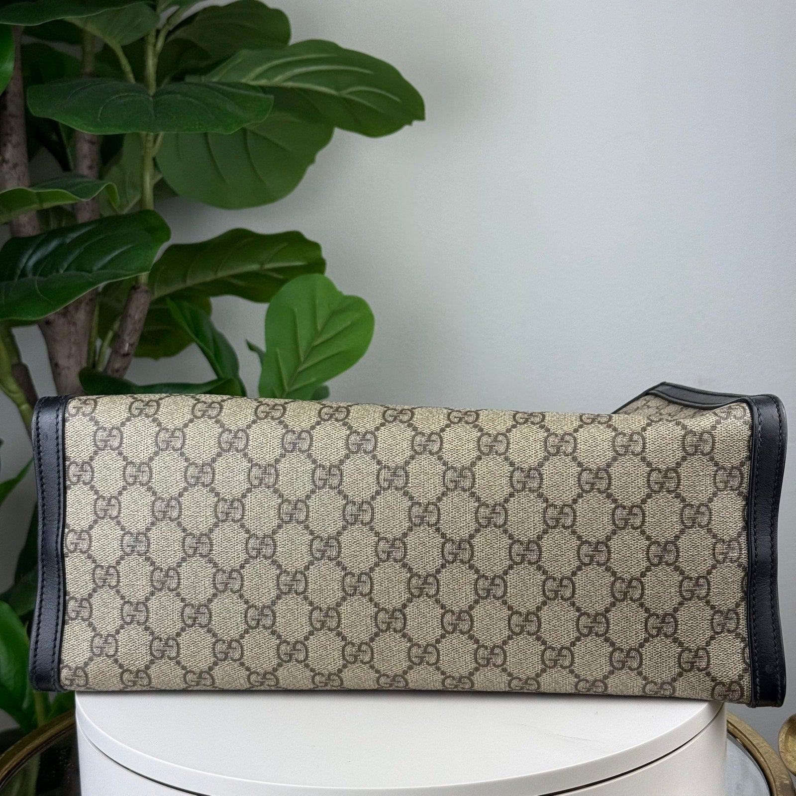 Authentic Gucci GG Supreme Padlock Medium Shoulder Bag