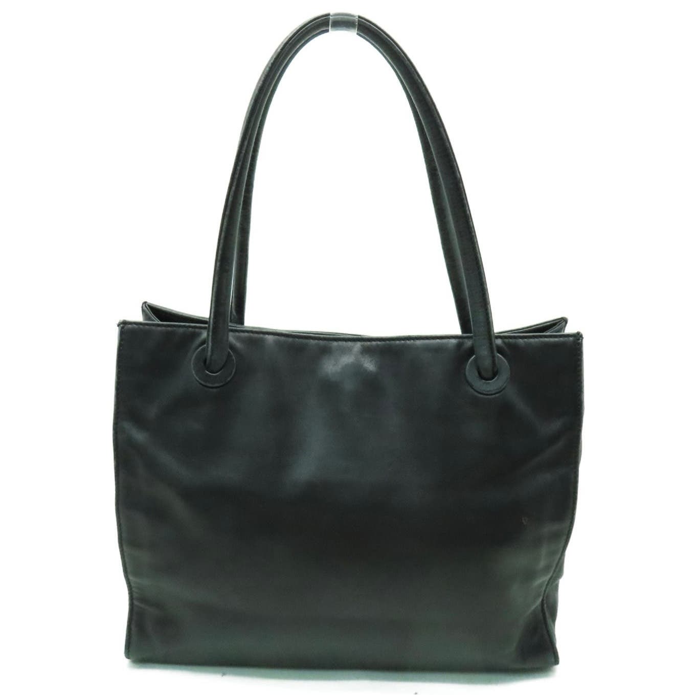Authentic CHANEL CC Handbag Leather Black
