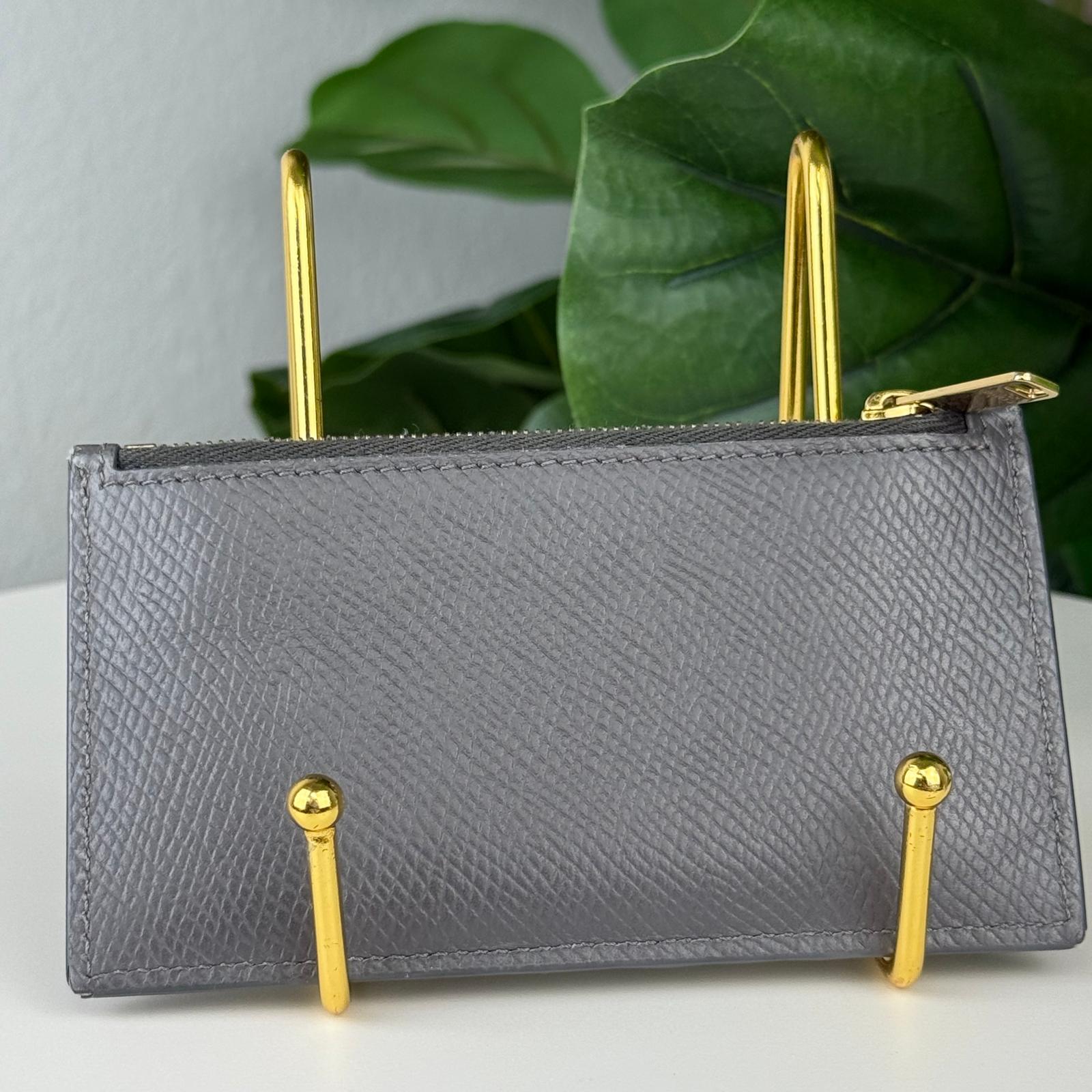 Authentic Celine Leather Gray Card Case