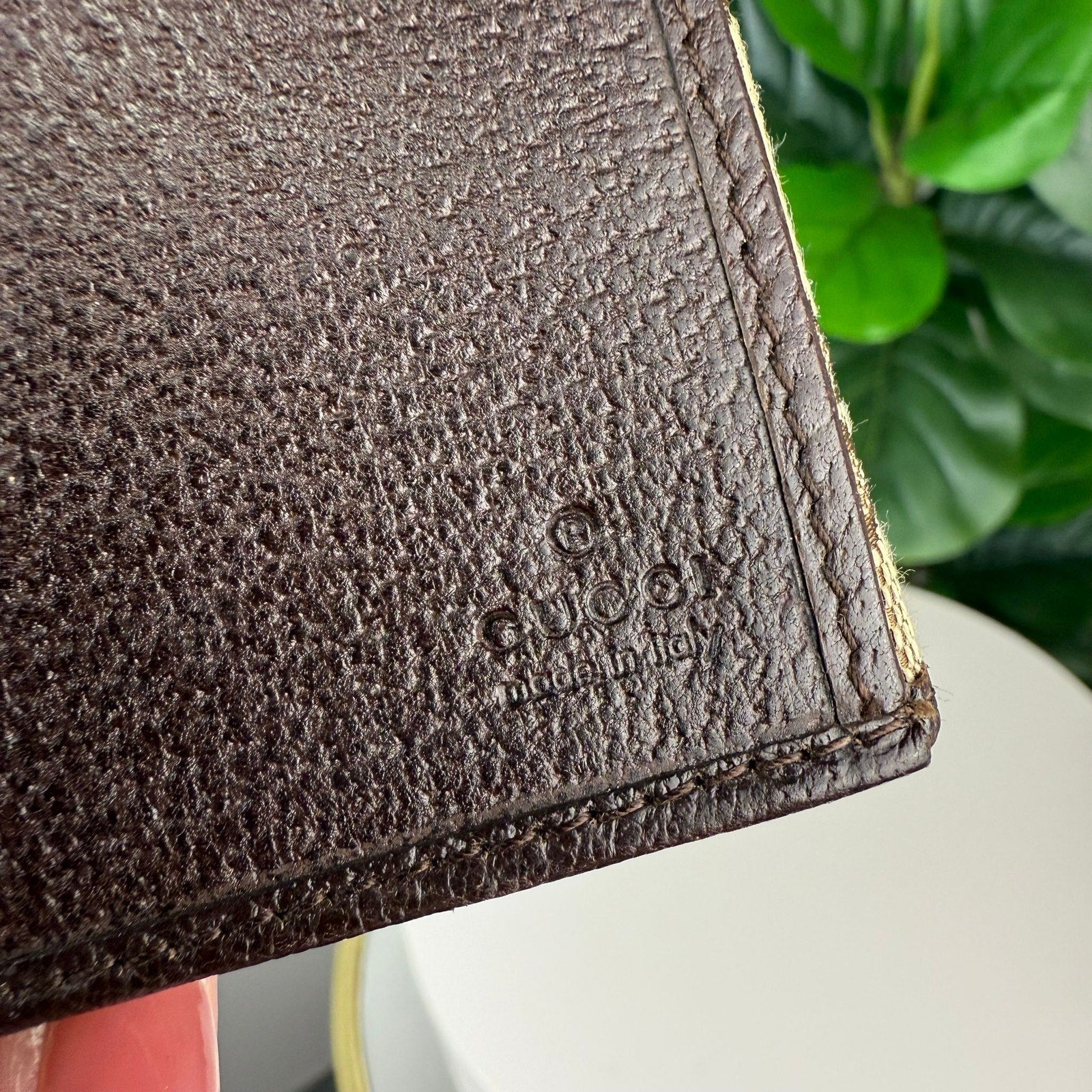 Authentic GUCCI GG Canvas Long Wallet Leather Beige
