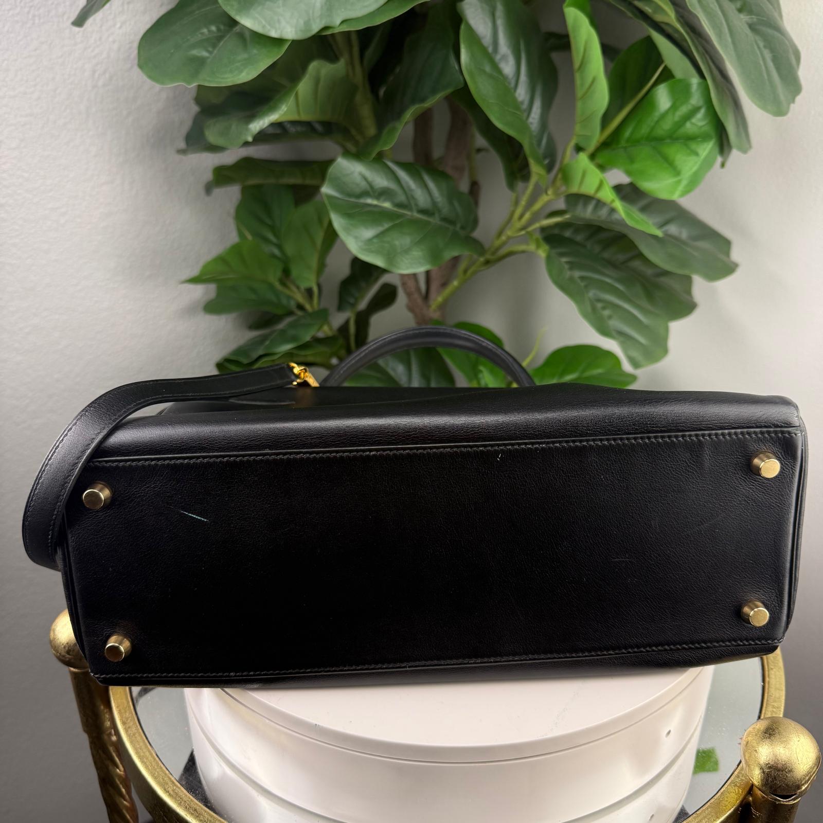Authentic Hermes Kelly Bag Serpenti Forever Shoulder Bag Black