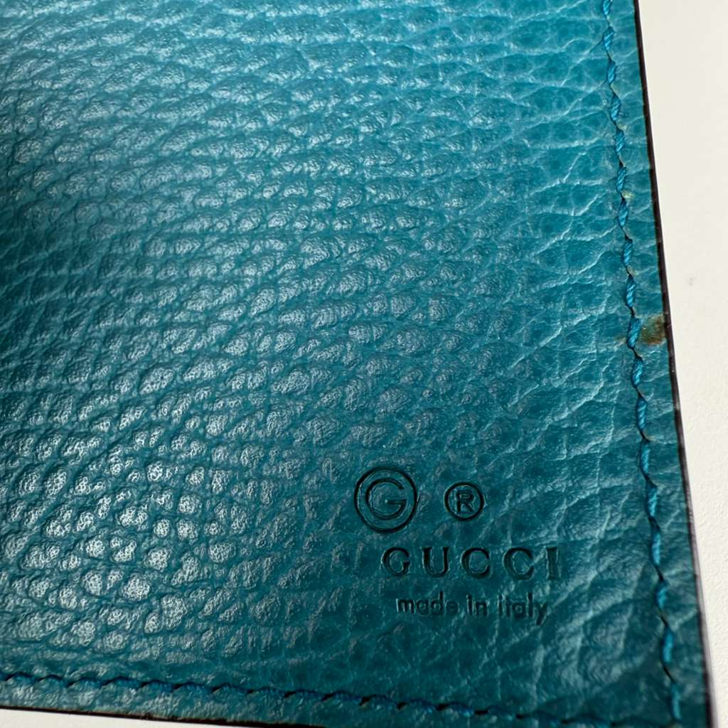 Gucci Interlocking Blue Turquoise Leather Long Continental Wallet