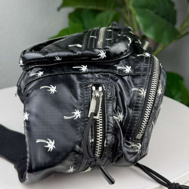 Authentic Saint Laurent Nylon Palm Tree Print Nuxx Crossbody Belt Bag