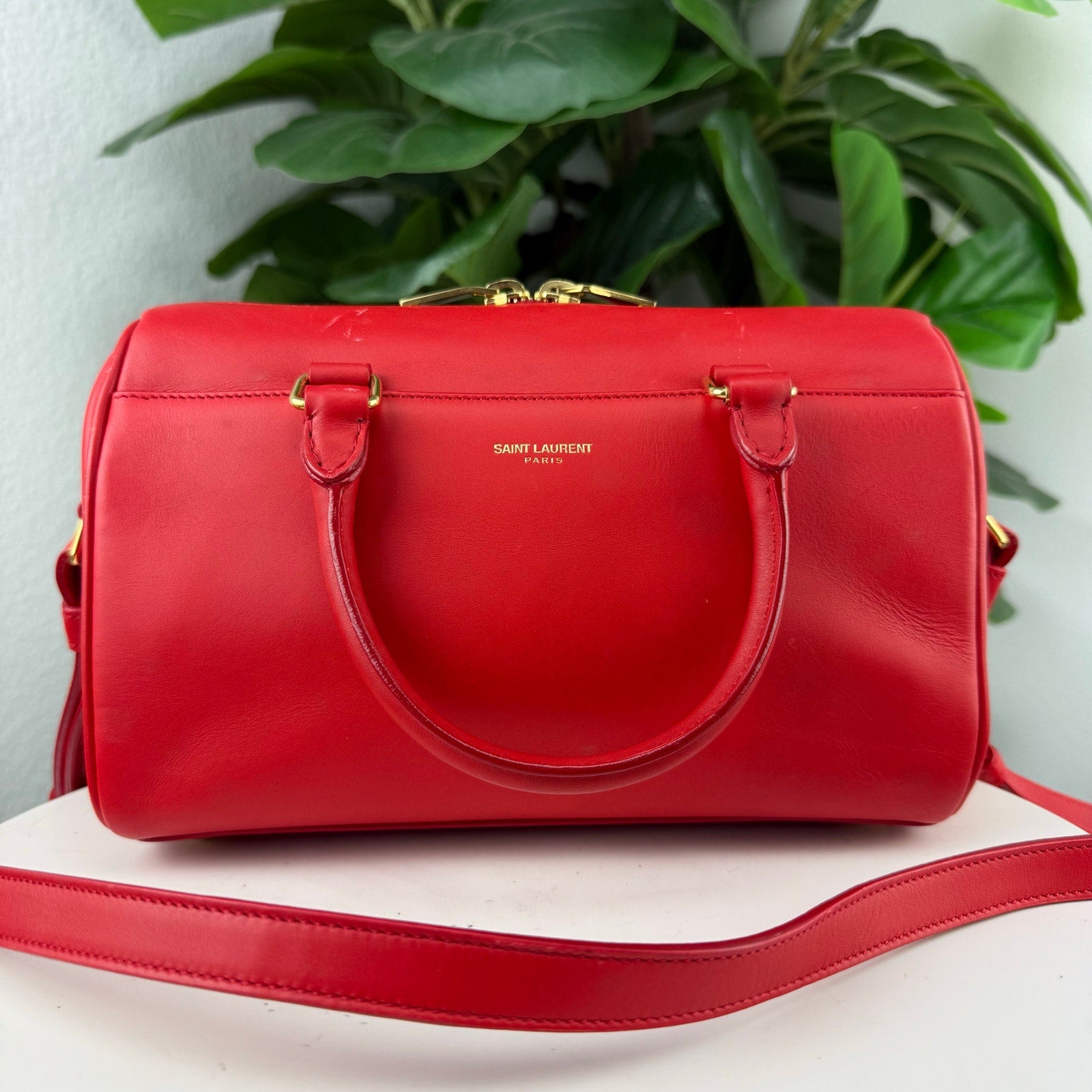 Saint Laurent Classic Red Duffle Bag