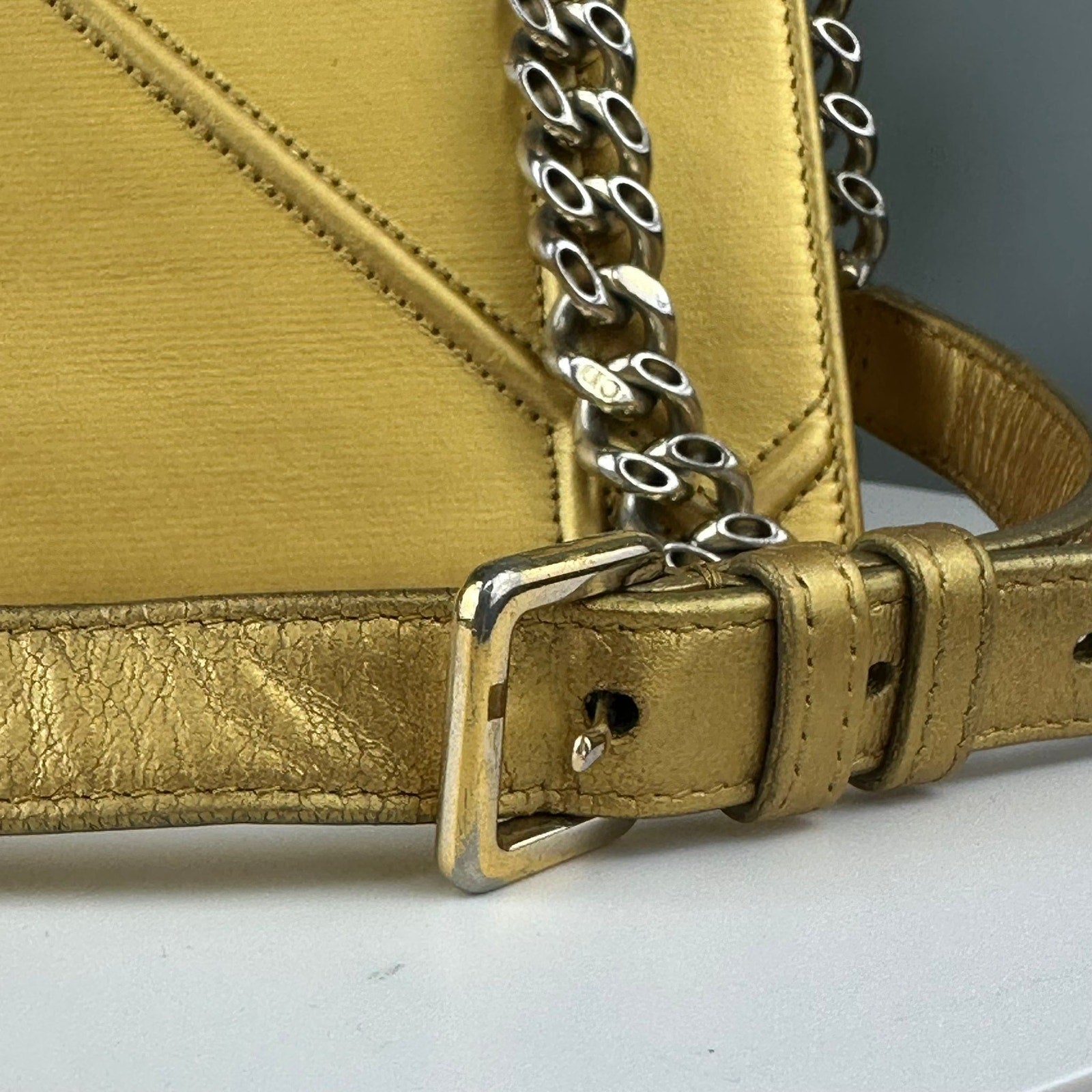 Authentic Dior Diorama Crossbody bag Gold in Leather