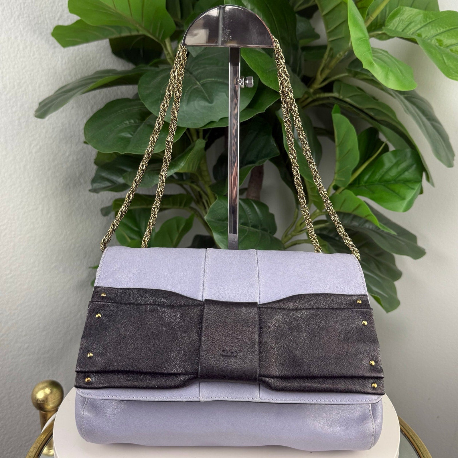 Chloe Lavander Small June Bow Shoulder Bag