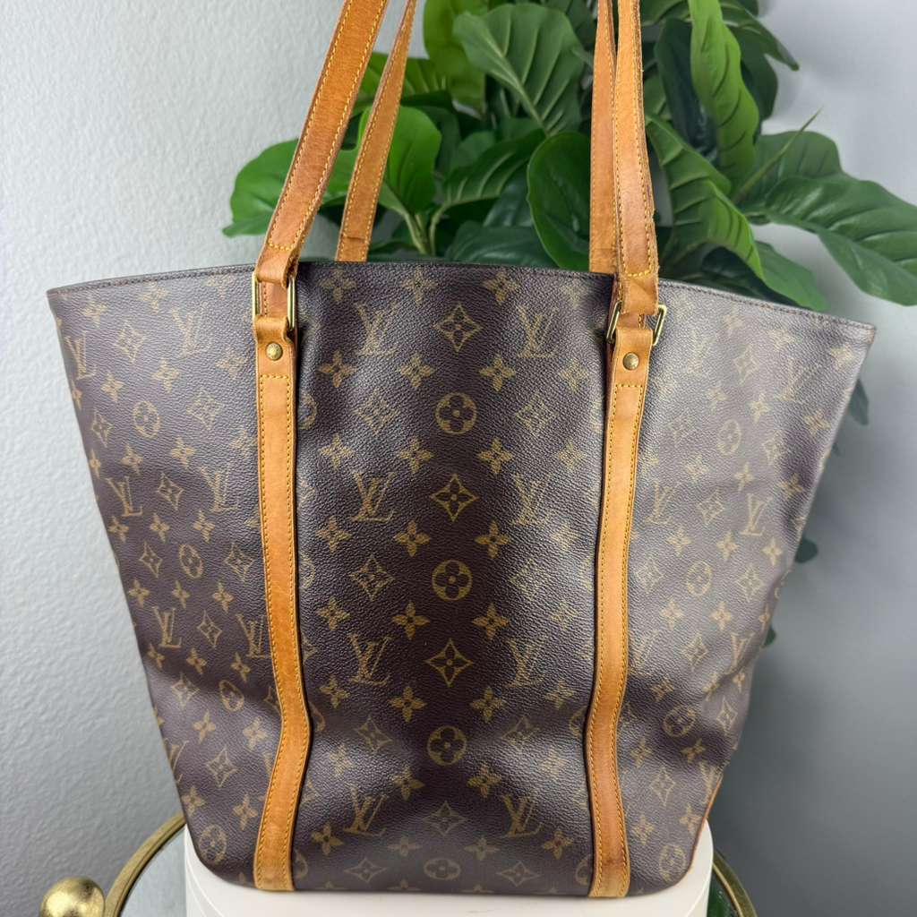 Authentic Louis Vuitton Monogram Sac Shopping Tote Bag -