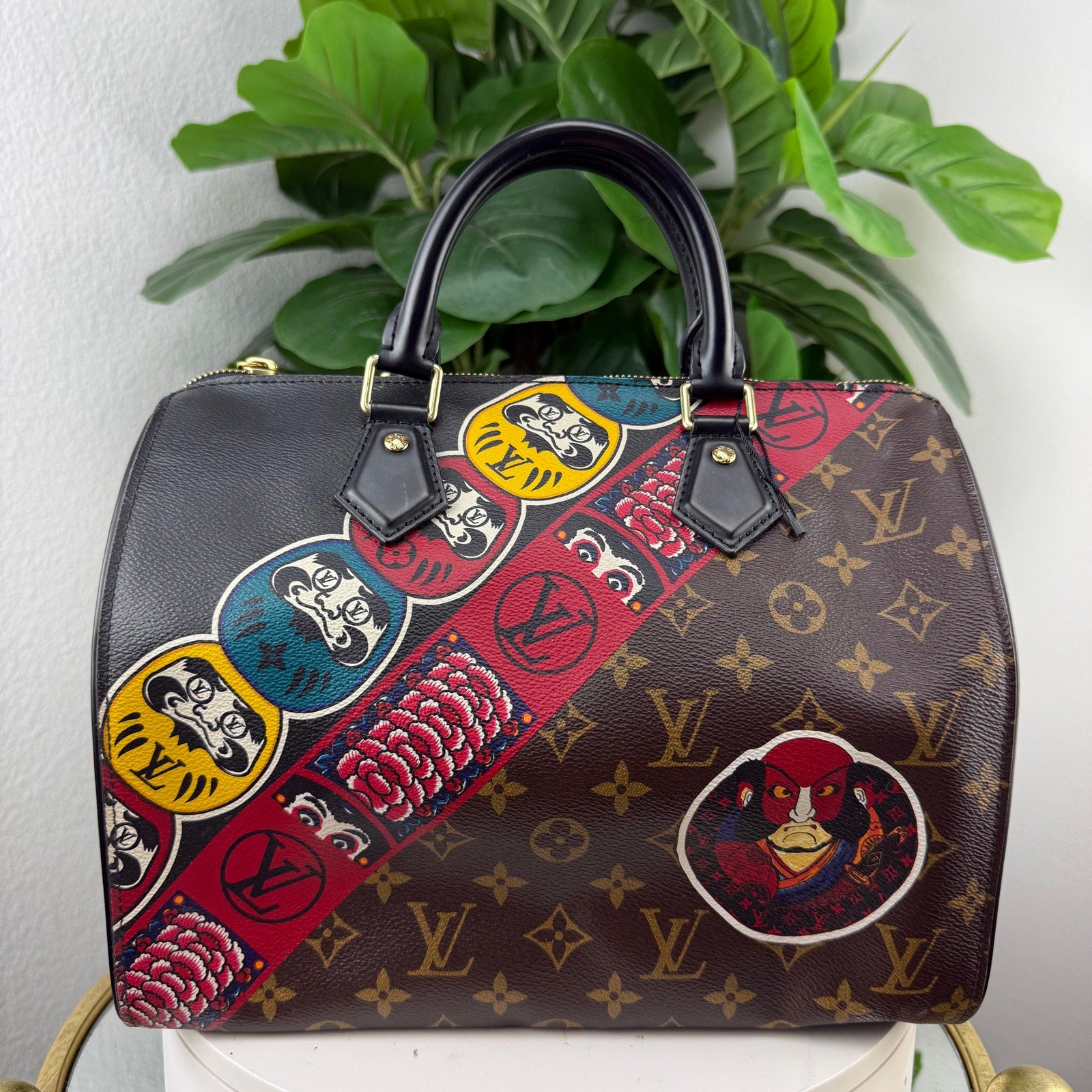 Louis Vuitton Kabuki Speedy 30 Monogram Canvas Limited Edition Satchel Bag Authentic Pre Owned