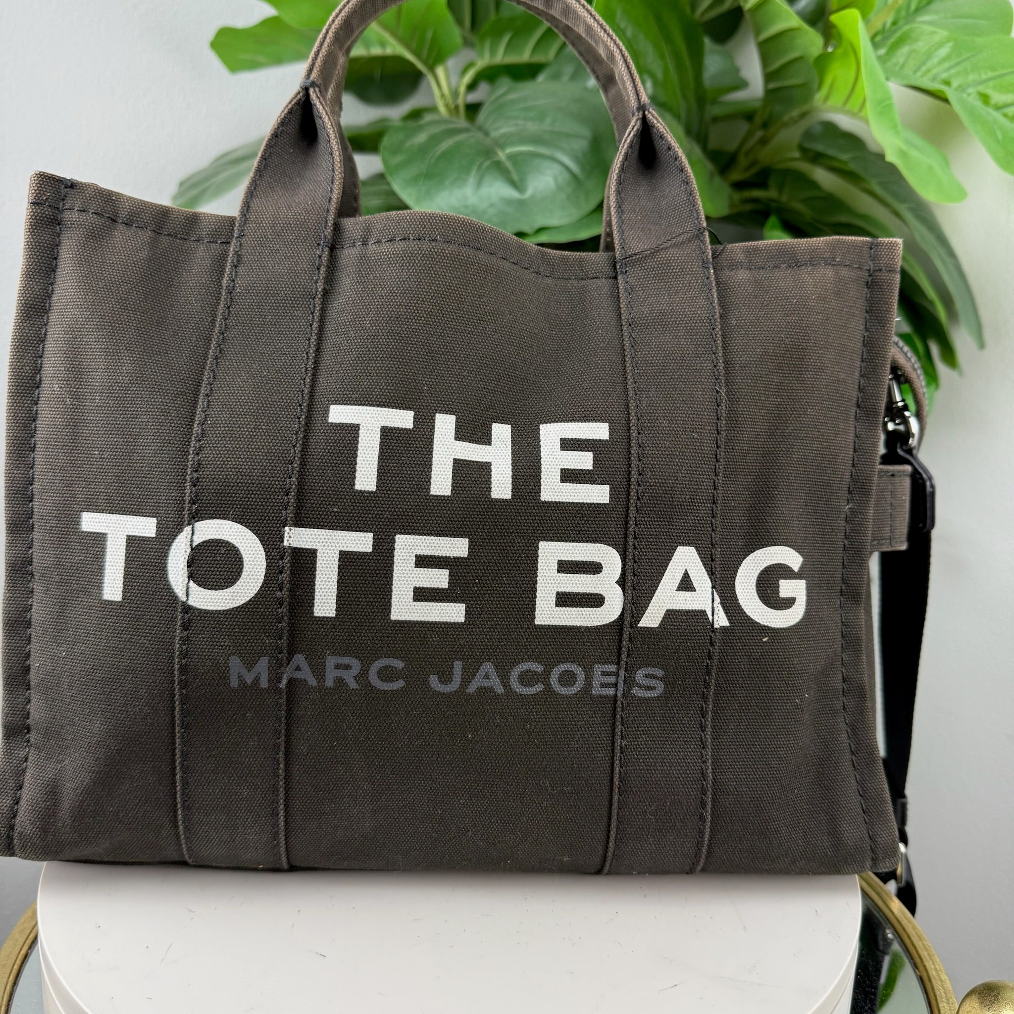 Authentic Marc Jacobs The Tote Bag Dark Grey Canvas - Certificate of Authenticity Included