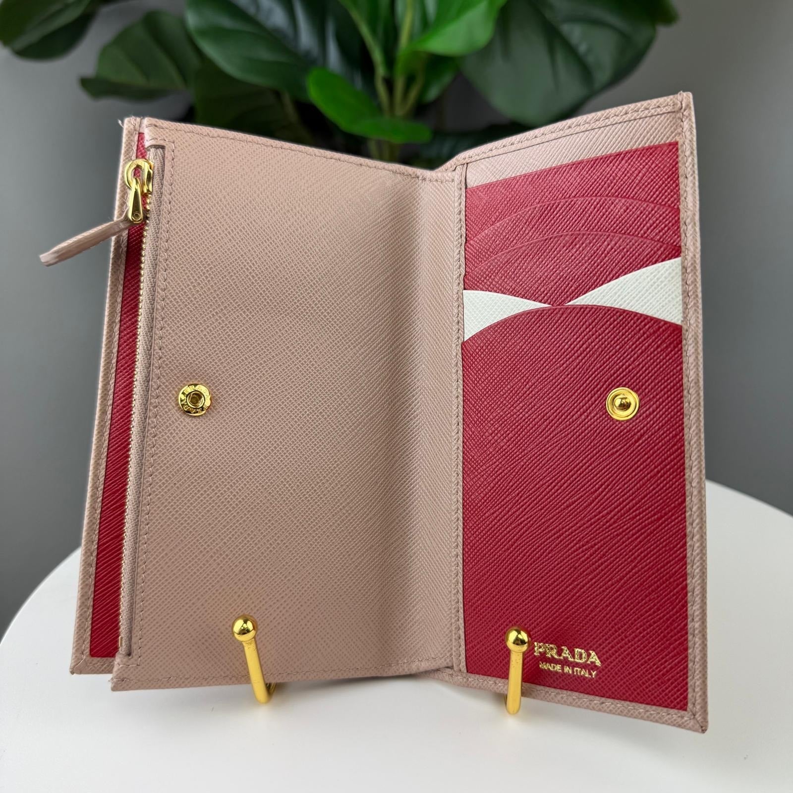 💎Authentic Prada Beige Saffiano Leather Wallet