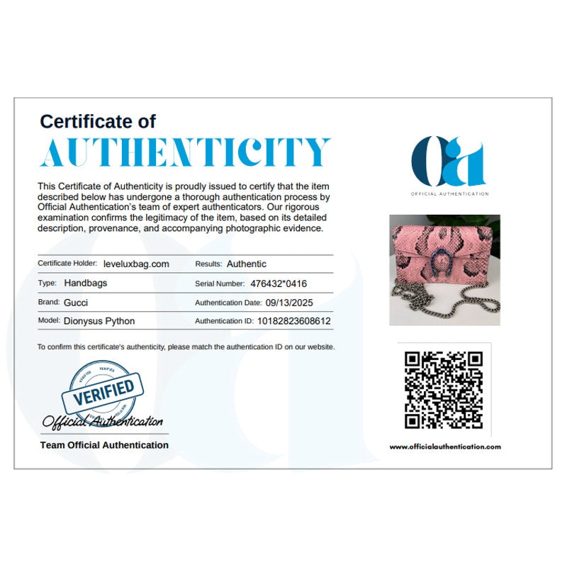 Authentic Gucci Dionysus Super Mini Python Bag