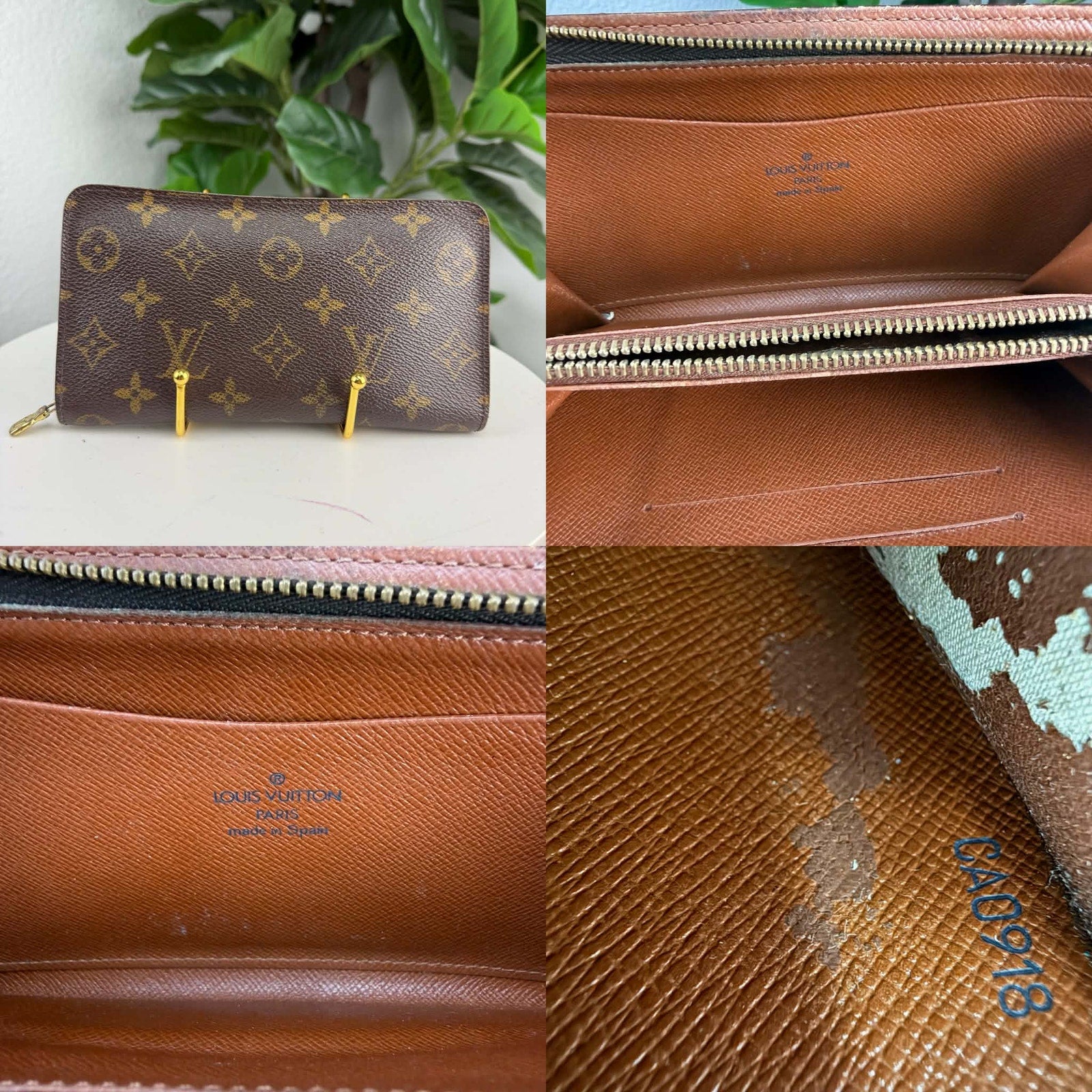Louis Vuitton Zippy Wallet Monogram Canvas Brown Authentic Pre Owned