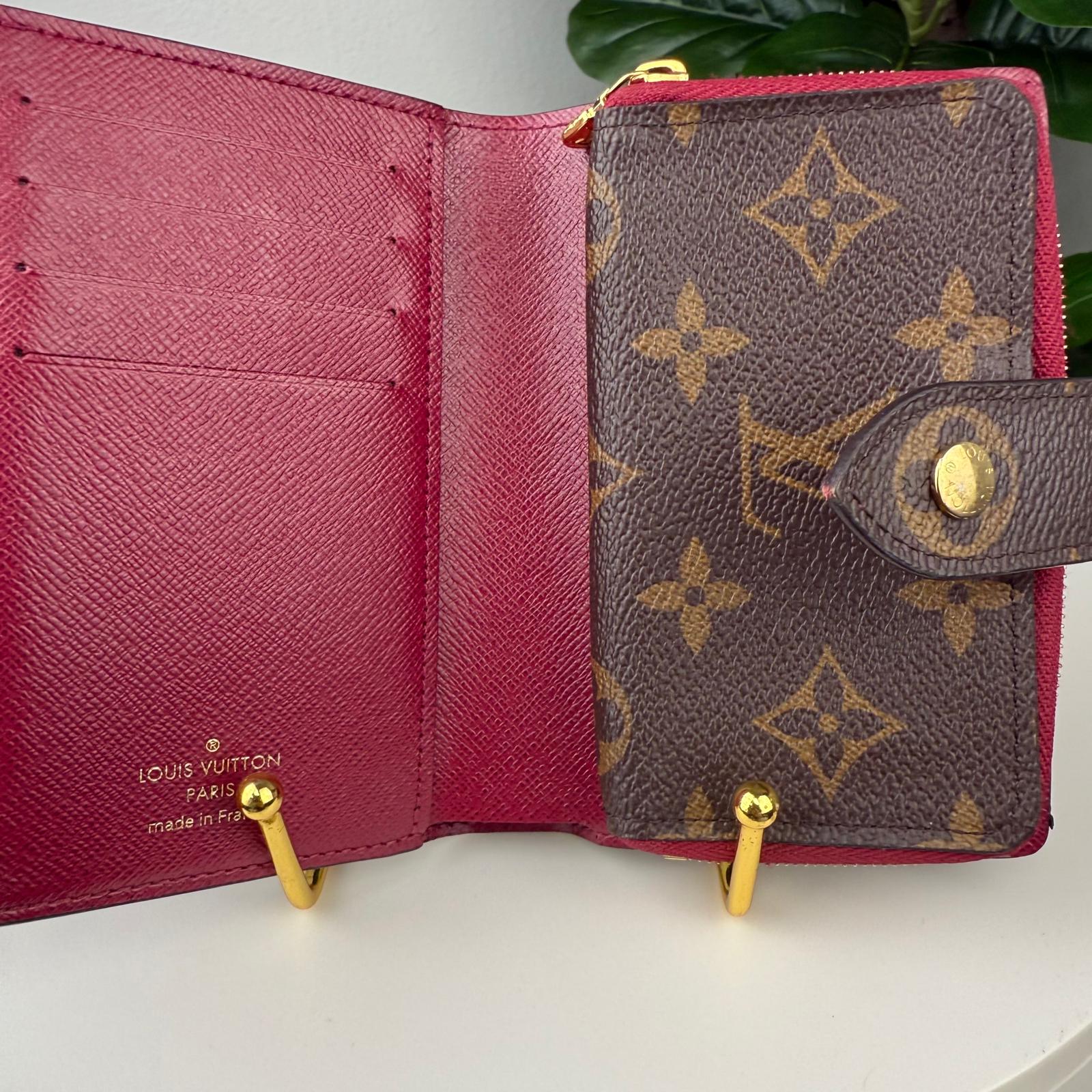 💎Authentic Louis Vuitton Monogram Portefeuille Juliet Bifold Wallet Fuchsia