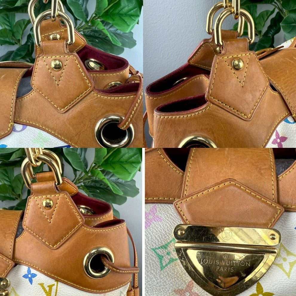 💎✨Authentic Louis Vuitton Ursula White Multicolor Monogram Canvas Shoulder Bag