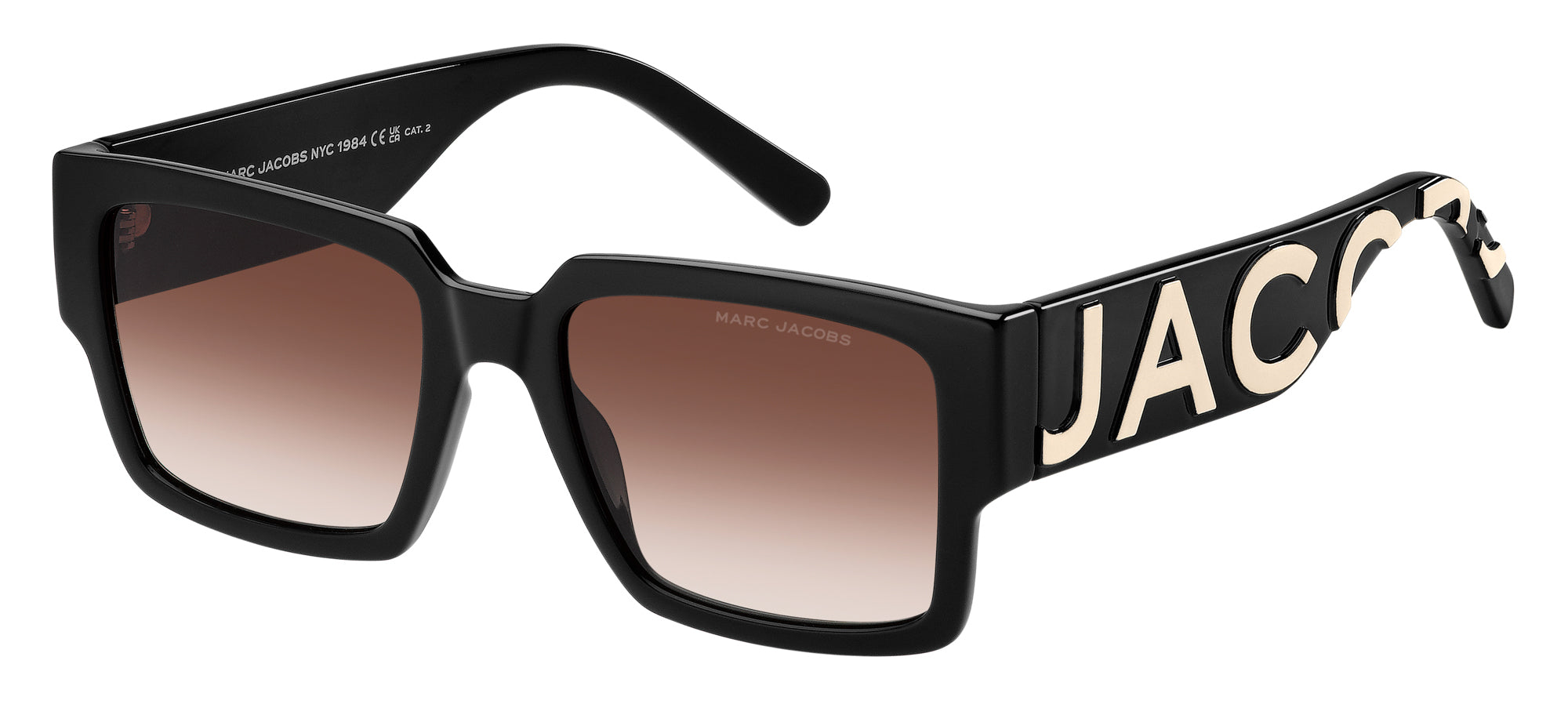 Authentic Marc Jacobs MARC 739/S Unisex Sunglasses Black White Brown Gradient 54-19-145