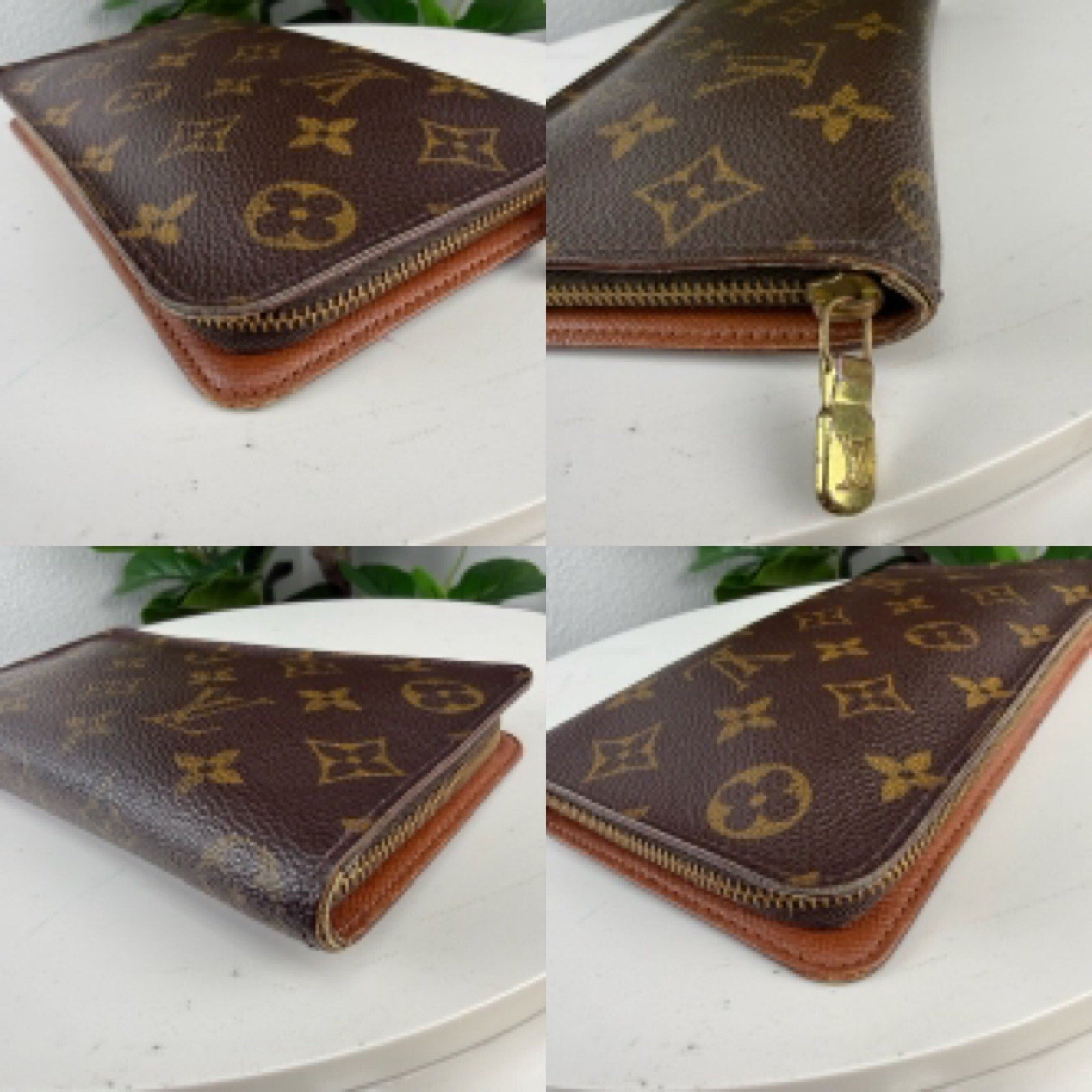 Louis Vuitton Zippy Wallet Monogram Canvas Brown Authentic Pre Owned