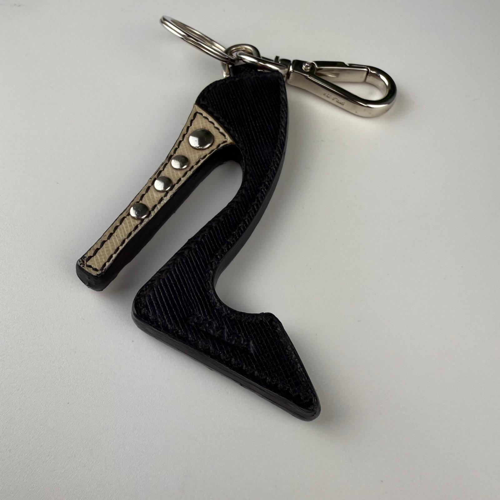 💎Authentic Prada Saffiano Stiletto High Heel Keychain Charm