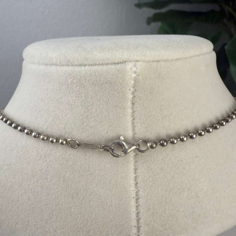 Authentic Tiffany & Co. Atlas Tag Pendant Necklace Sterling Silver