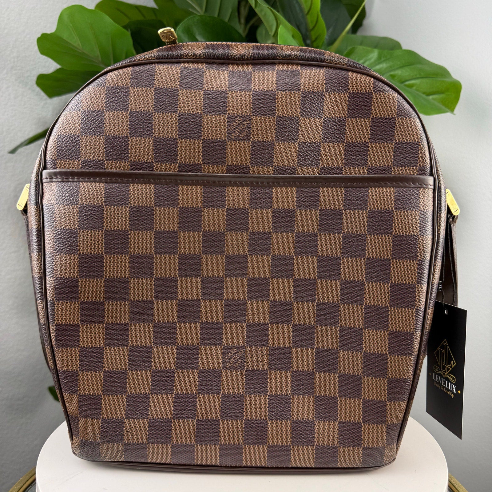Louis Vuitton Ipanema GM Damier Ebene Brown Crossbody Bag Authentic Pre Owned