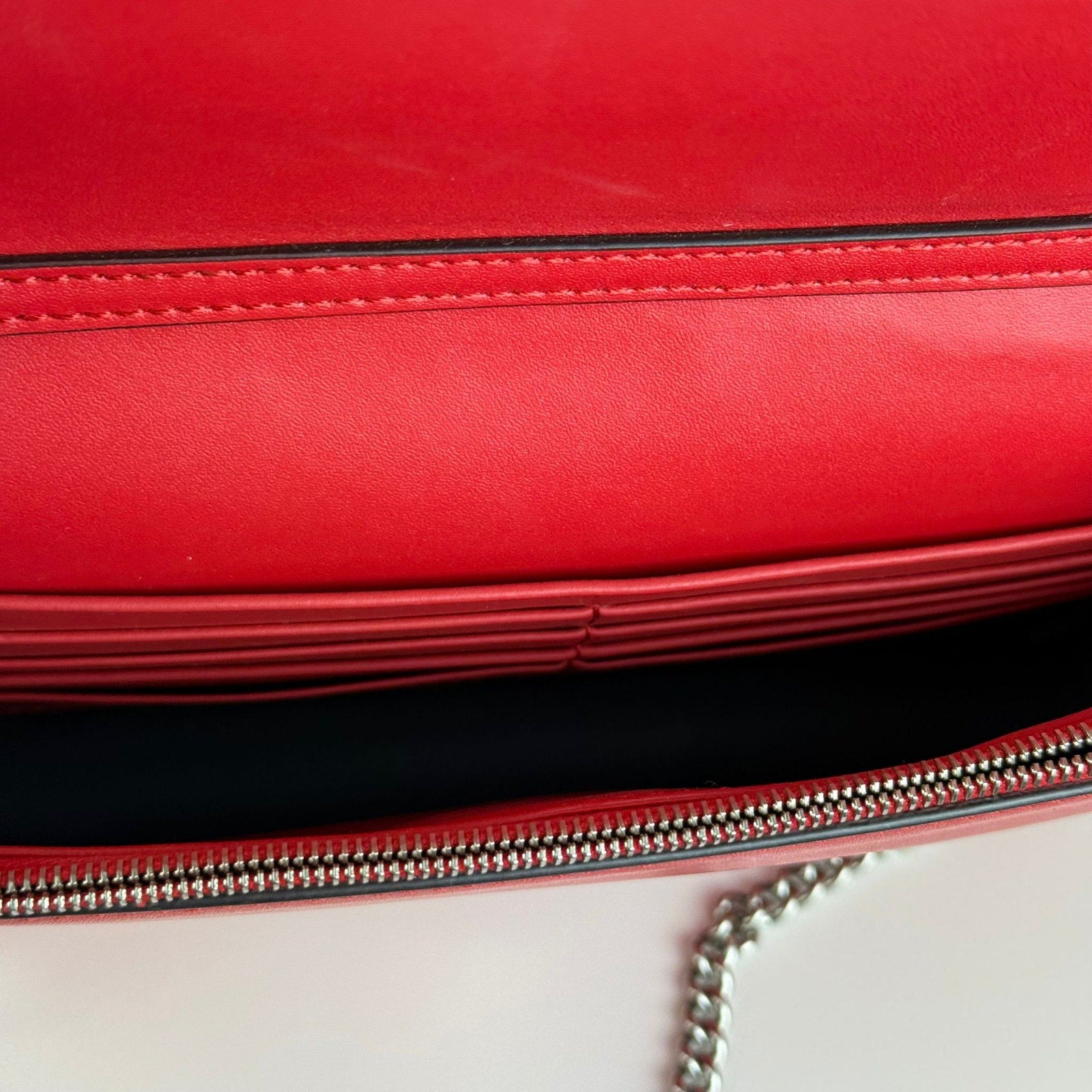 Authentic FENDI Envelope Wallet on Chain WOC Red