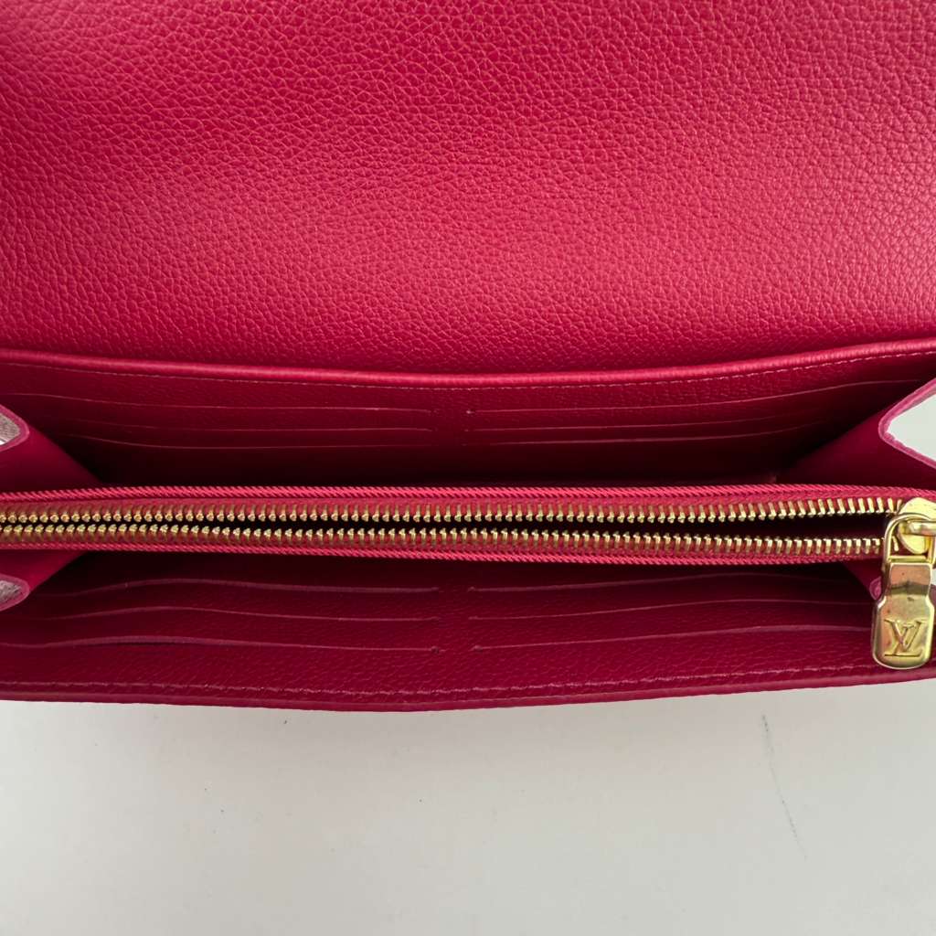Authentic Louis Vuitton Lockme Long Wallet Pink Calf Leather