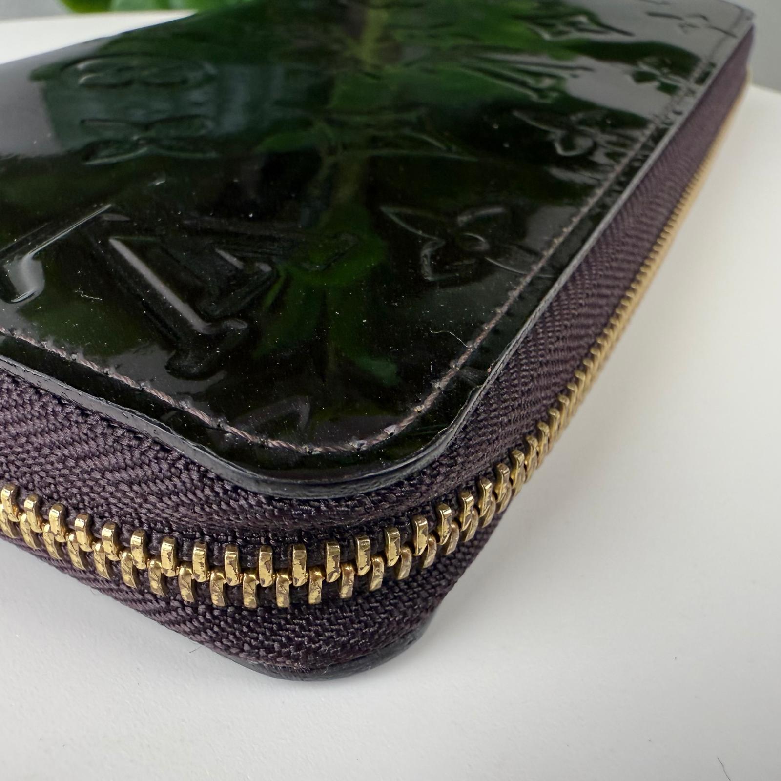 Authentic Louis Vuitton Monogram Zippy Vernis Leather Amarante Wallet
