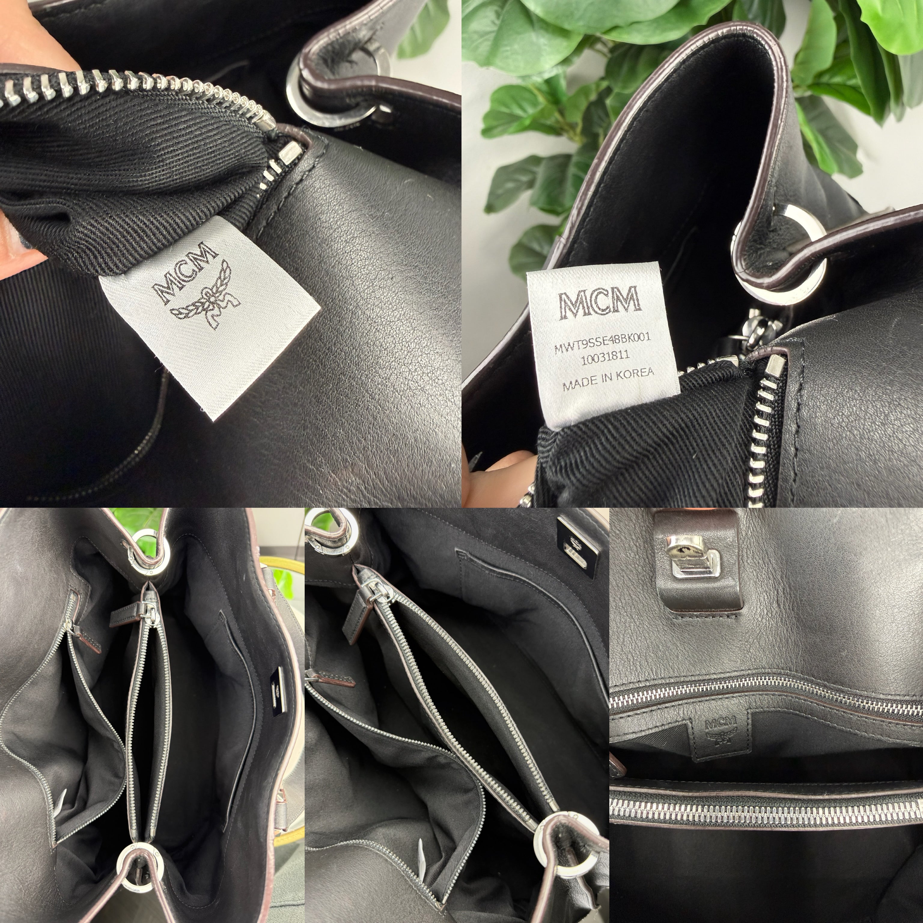 Authentic MCM Black Tote Bag with logos - Certificate of Authenticity included