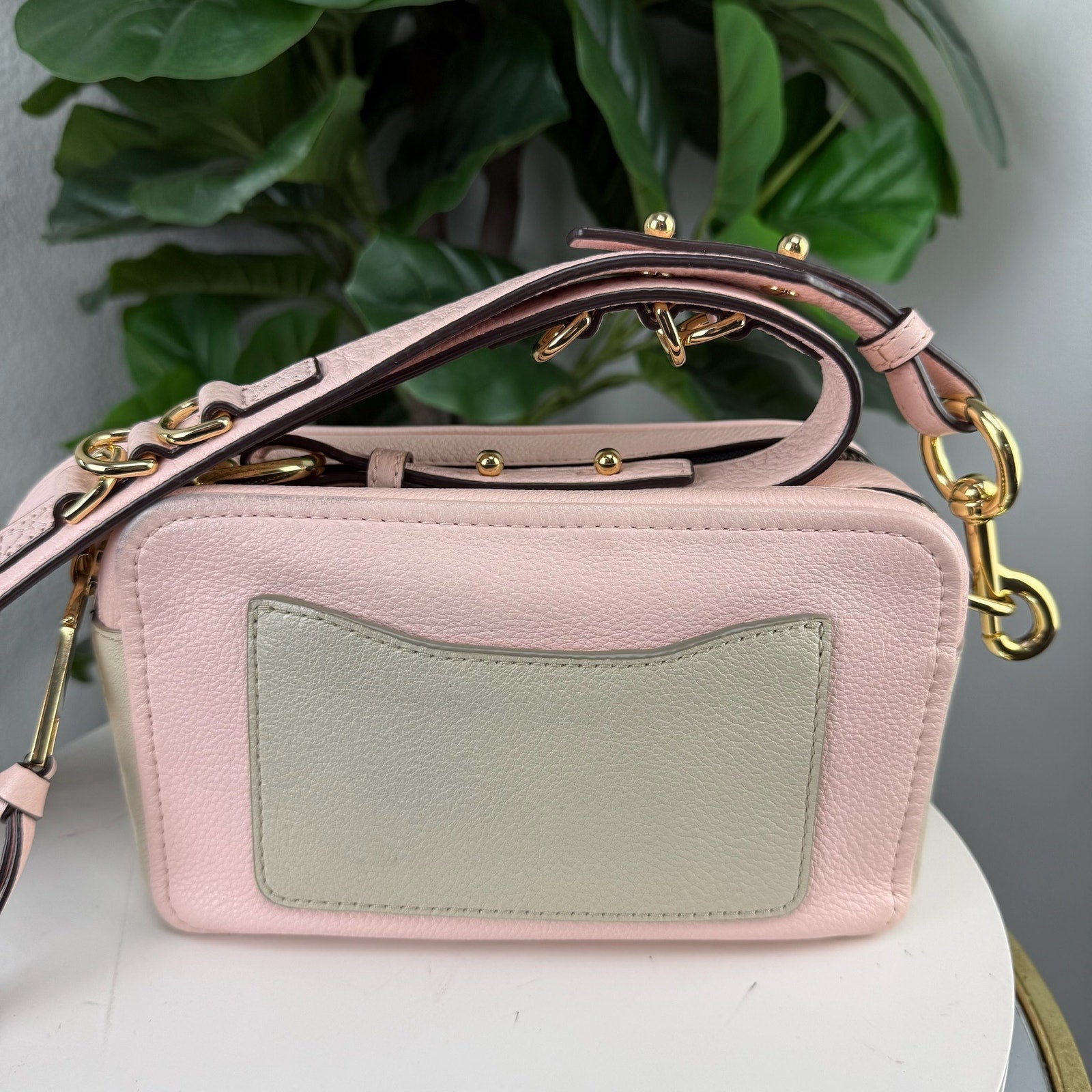 Marc Jacobs Snapshot Pink Leather Crossbody Shoulder Bag Authentic Pre Owned