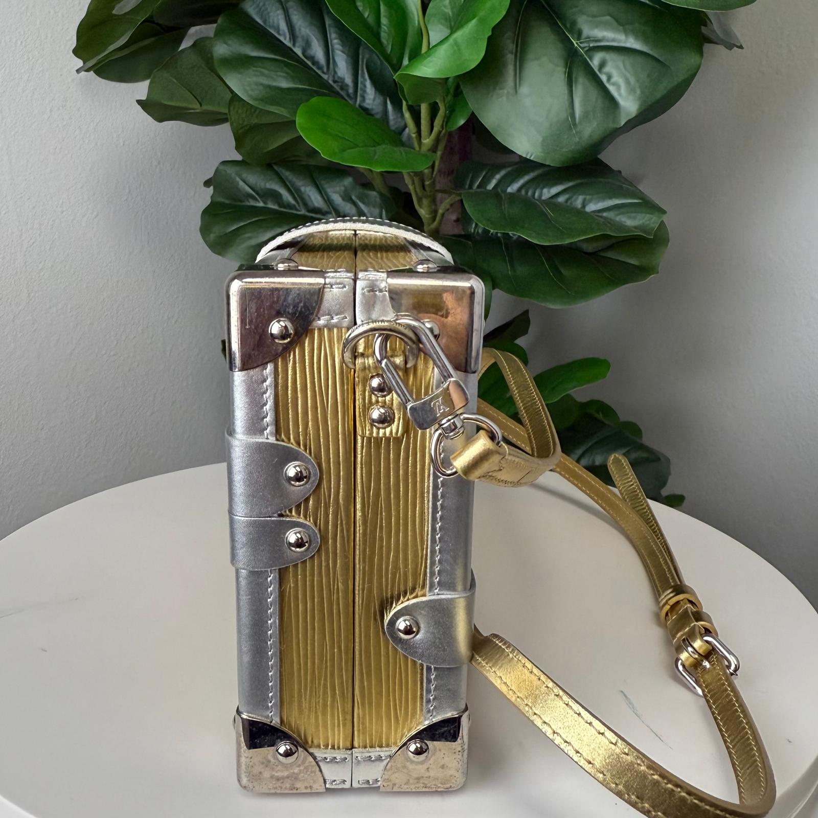 💎Authentic LOUIS VUITTON Metallic Epi Petite Malle Gold