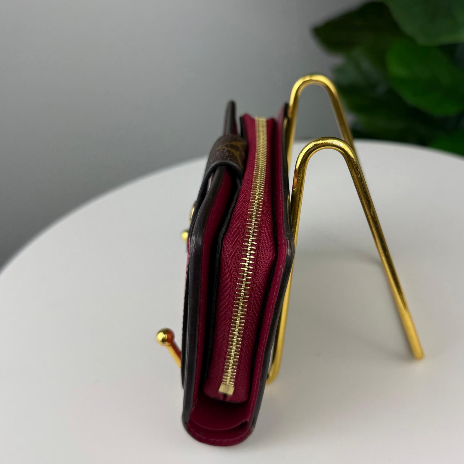 💎Authentic Louis Vuitton Monogram Portefeuille Juliet Bifold Wallet Fuchsia